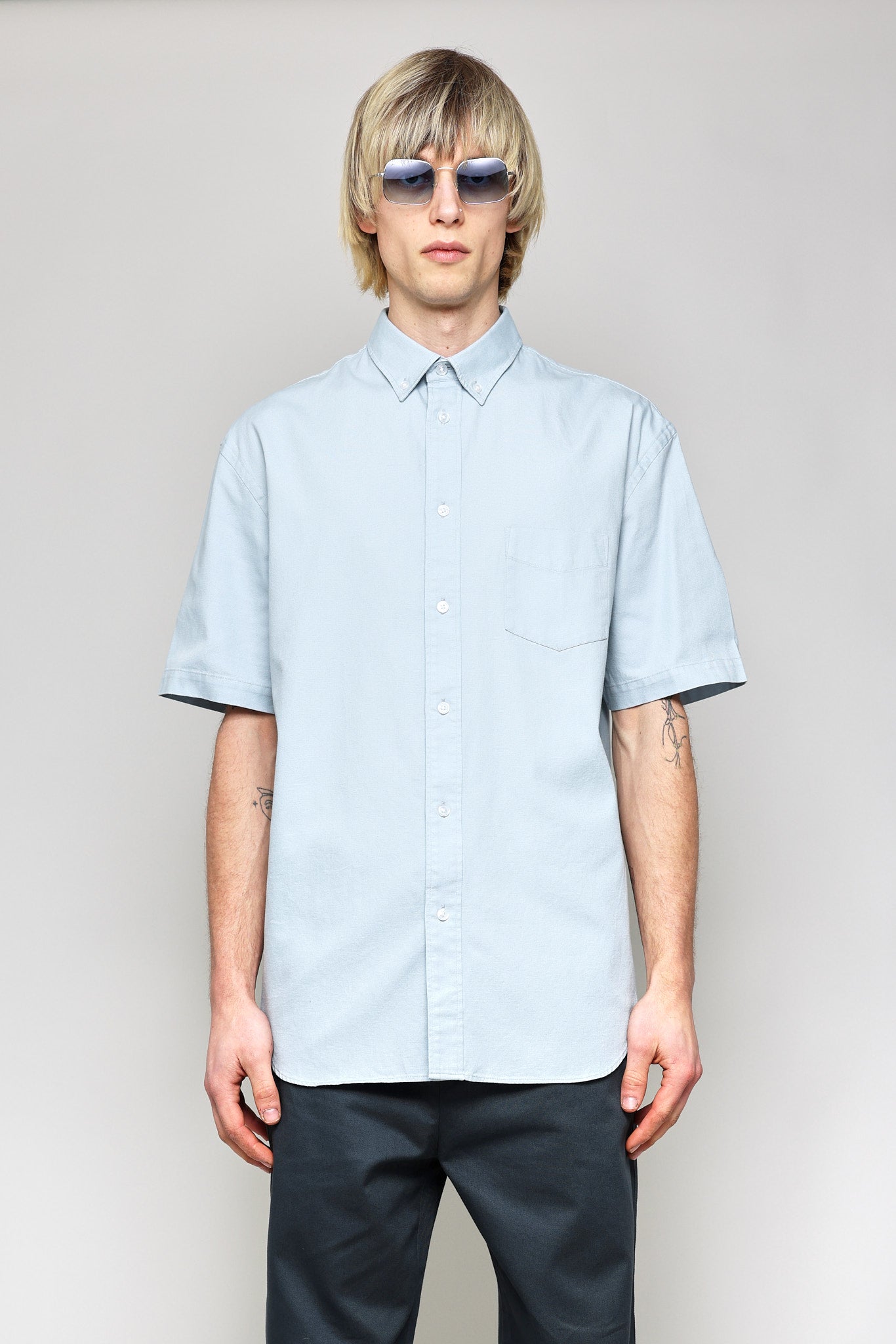 Japanese Washed Oxford in Light Blue 02