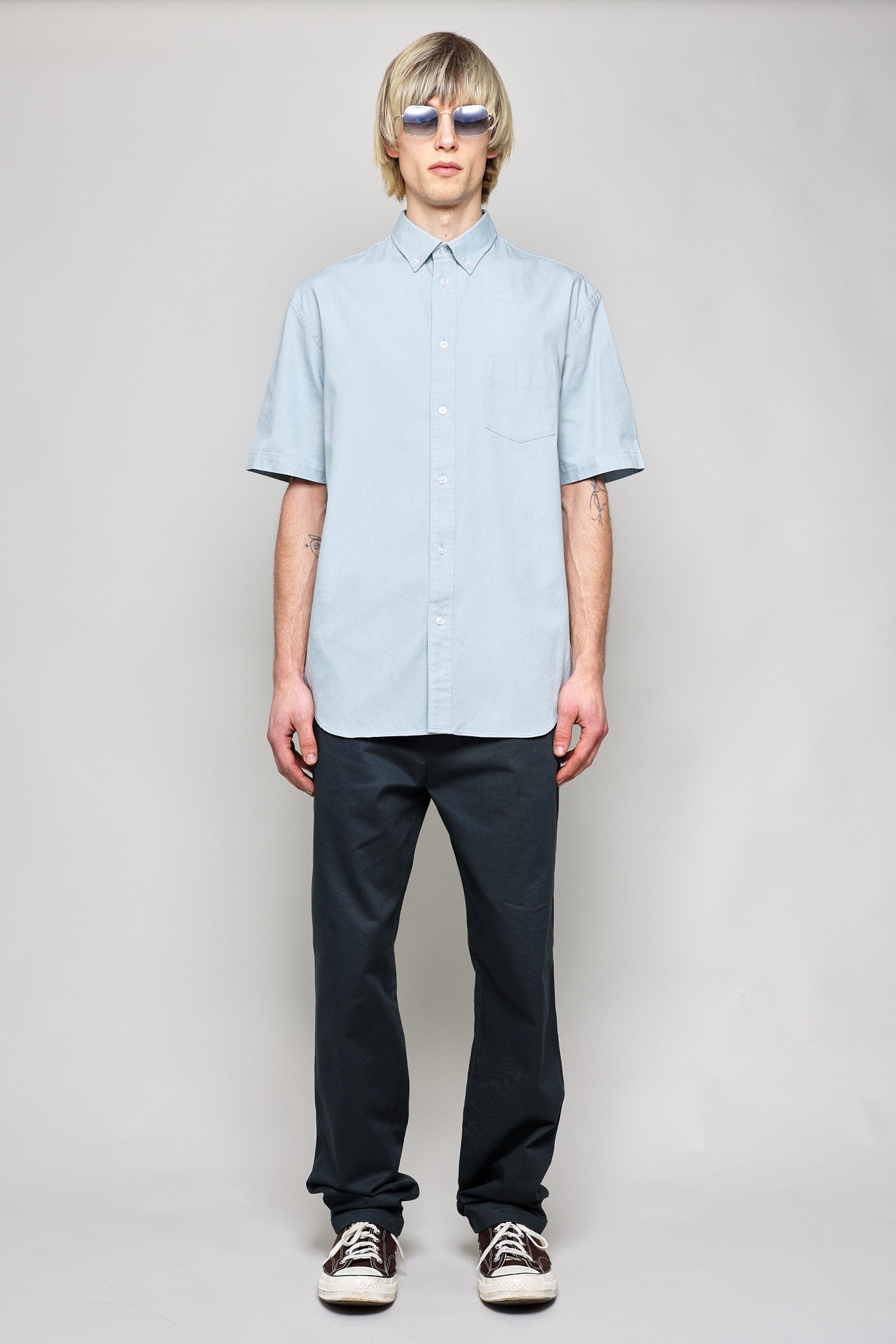 Japanese Washed Oxford in Light Blue 04