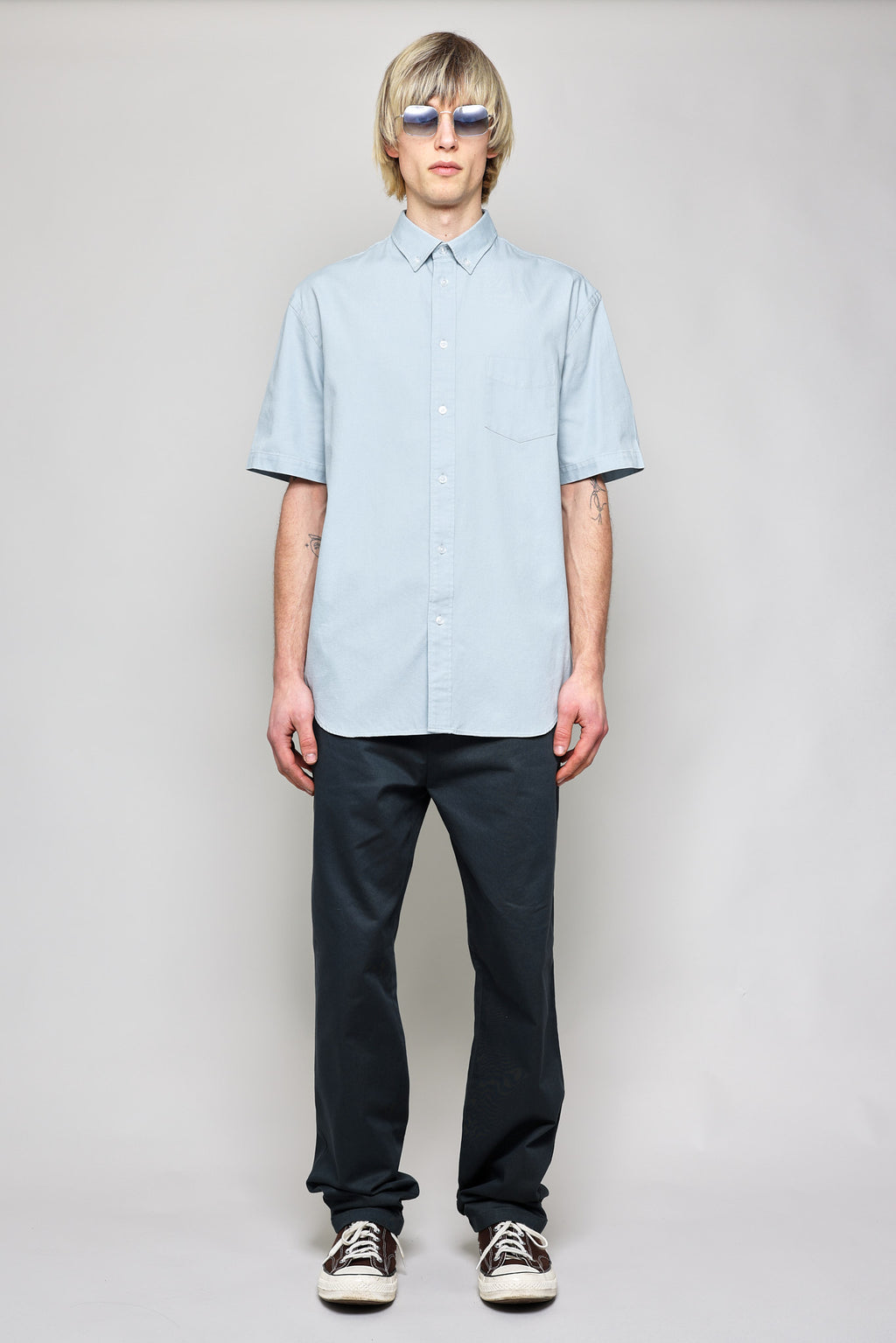 Japanese Washed Oxford in Light Blue 04