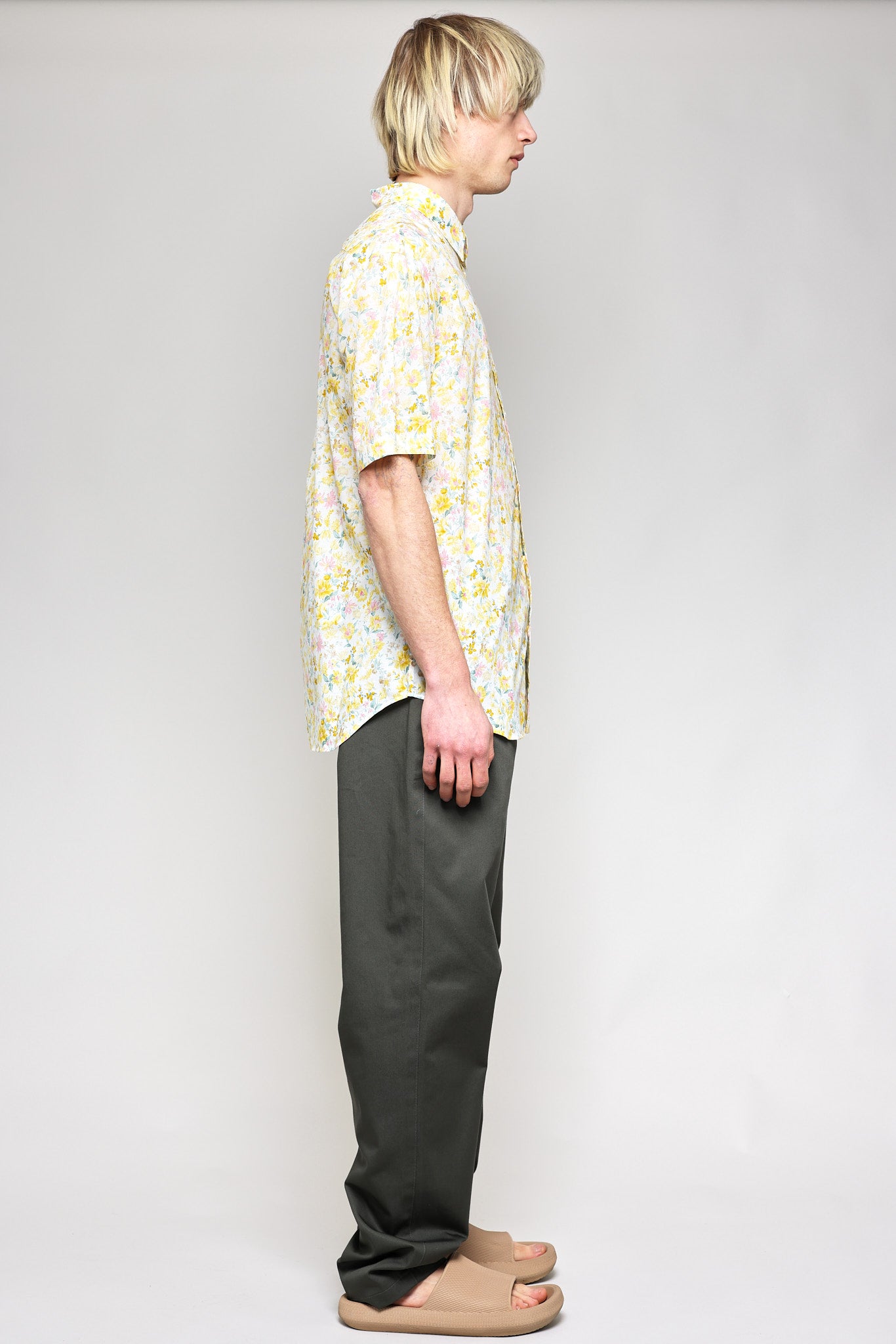 Japanese Big Floral Print in Yellow 04