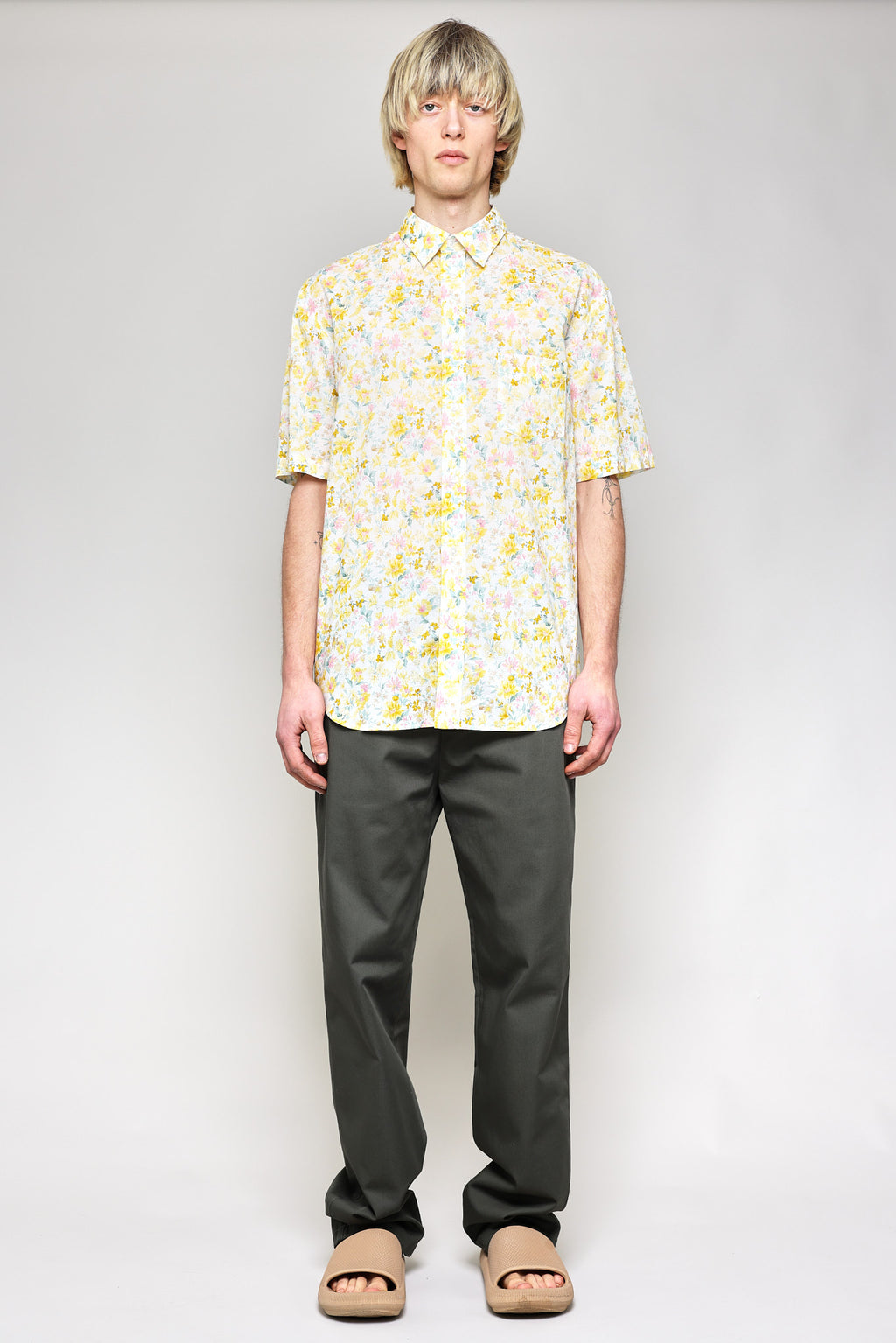 Japanese Big Floral Print in Yellow 05