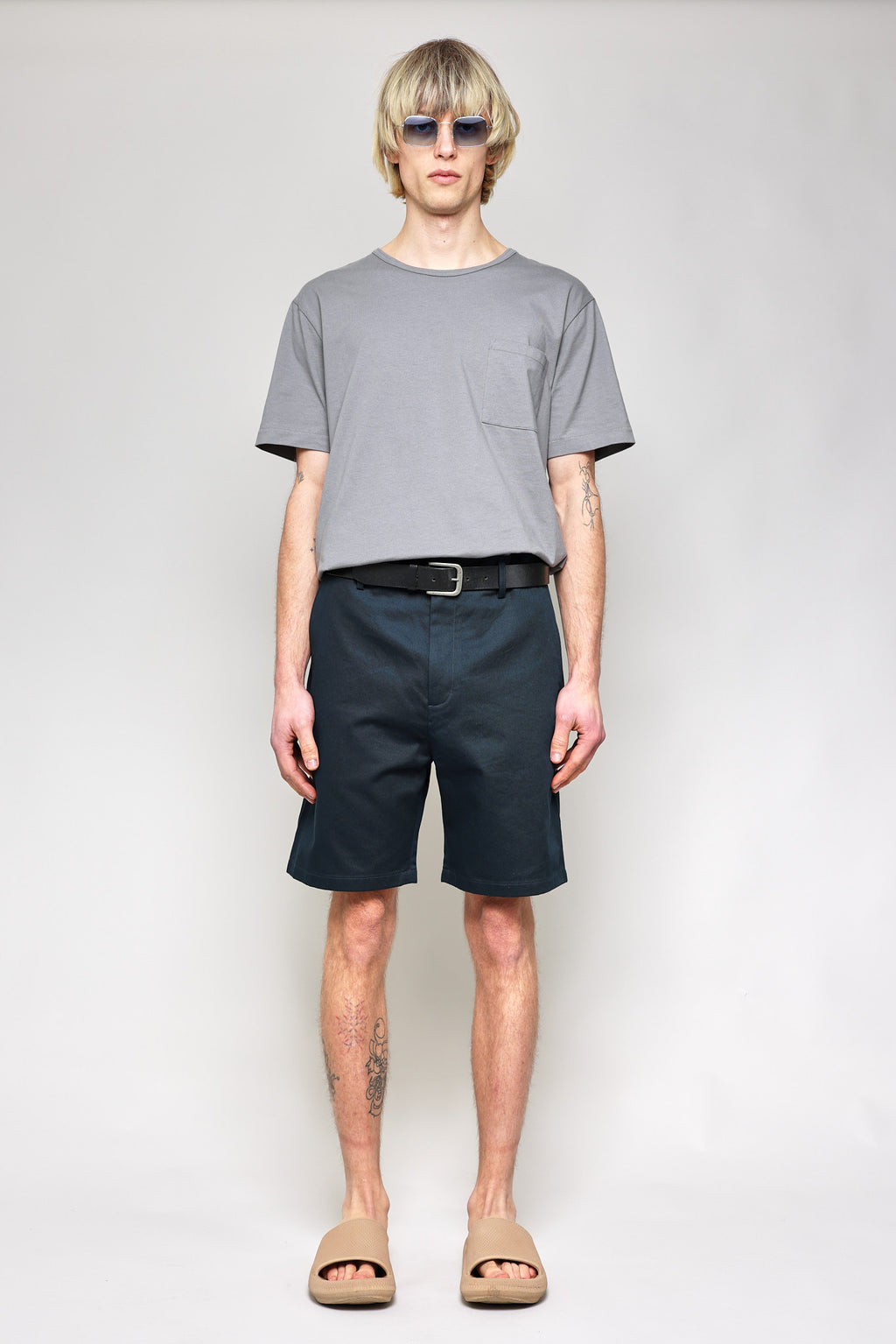 Japanese Chino Shorts 20s Chino Cloth in Navy 01