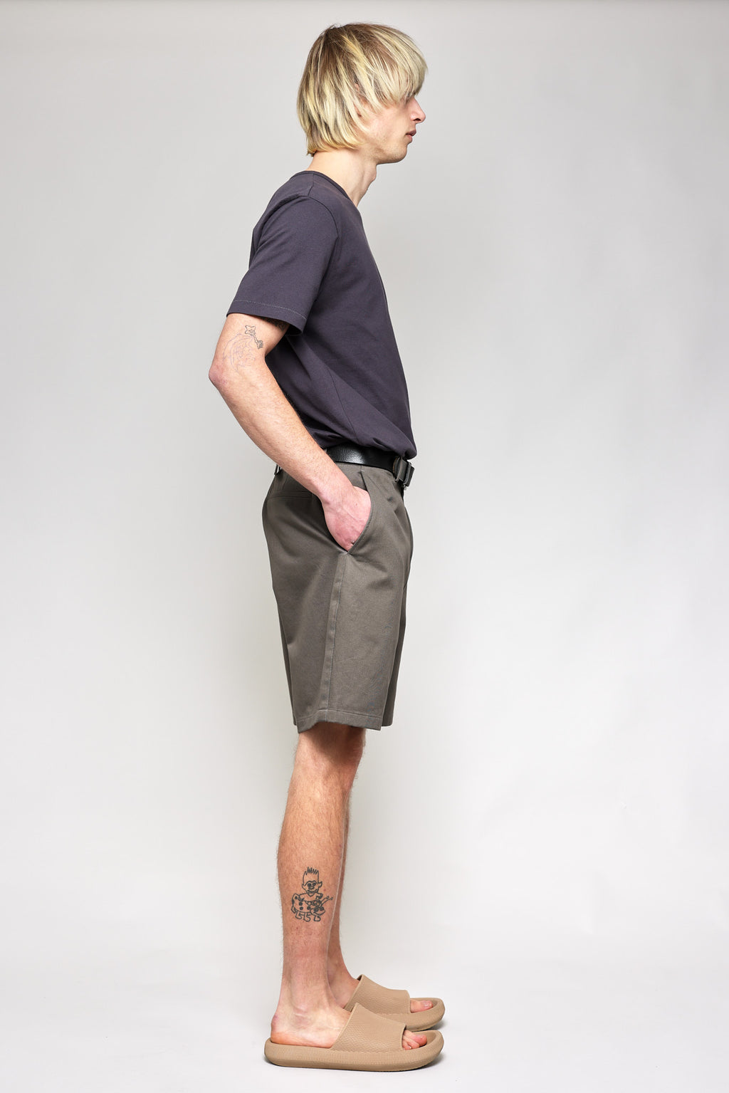 Japanese Chino Shorts 20s Chino Cloth in Grey 04