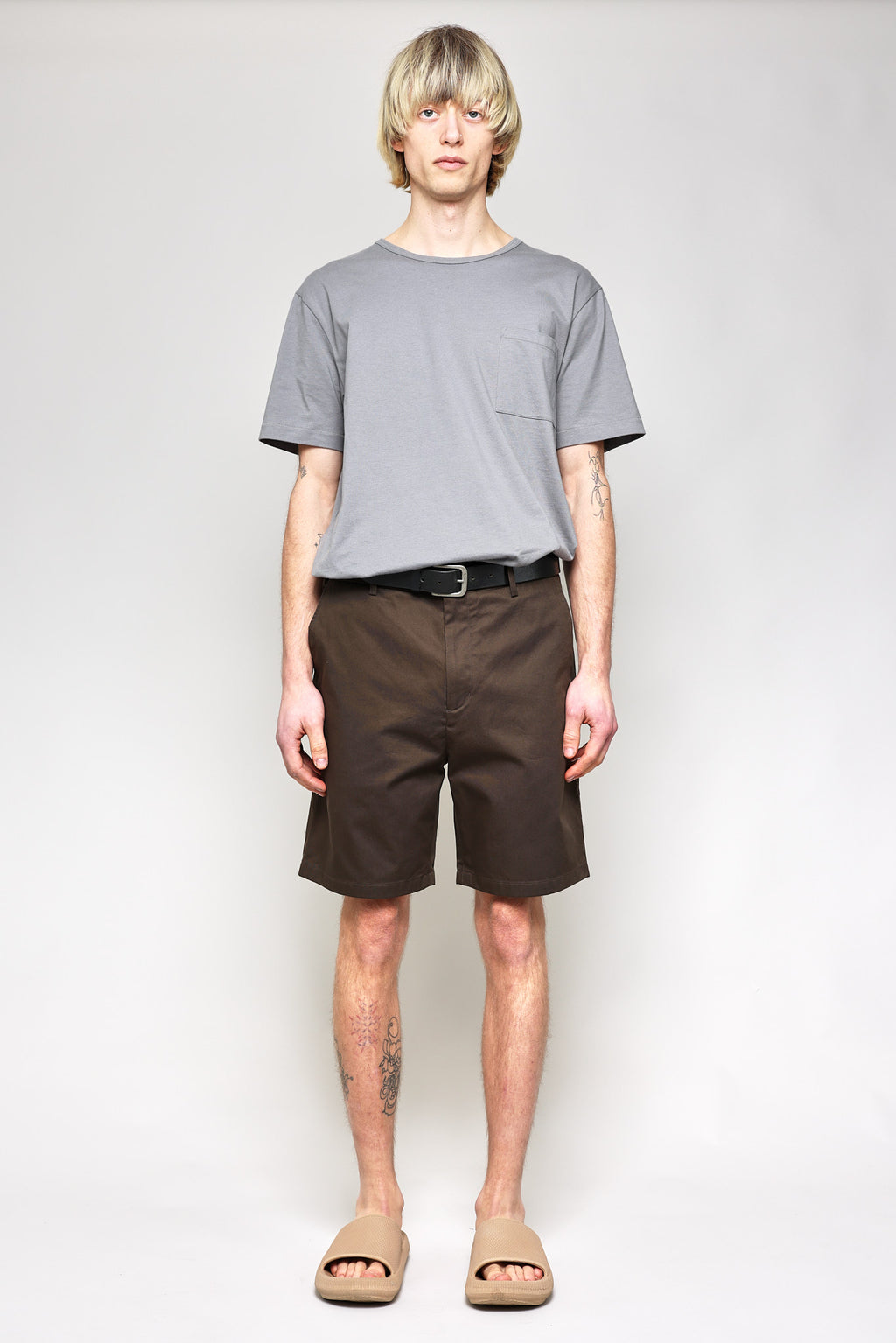 Japanese Chino Shorts High Density Twill in Charcoal 02