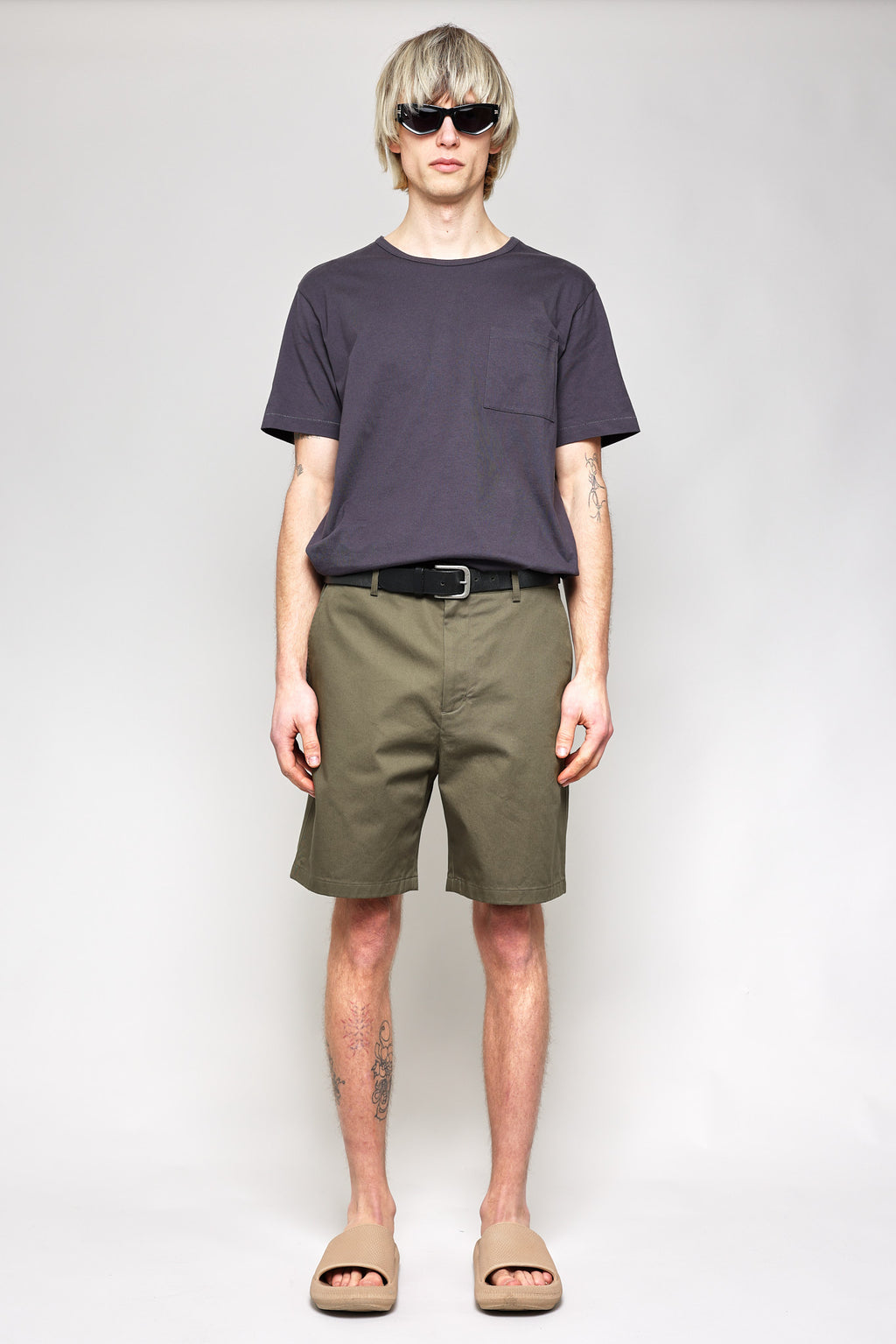 Japanese Chino Shorts High Density Twill in Green 01