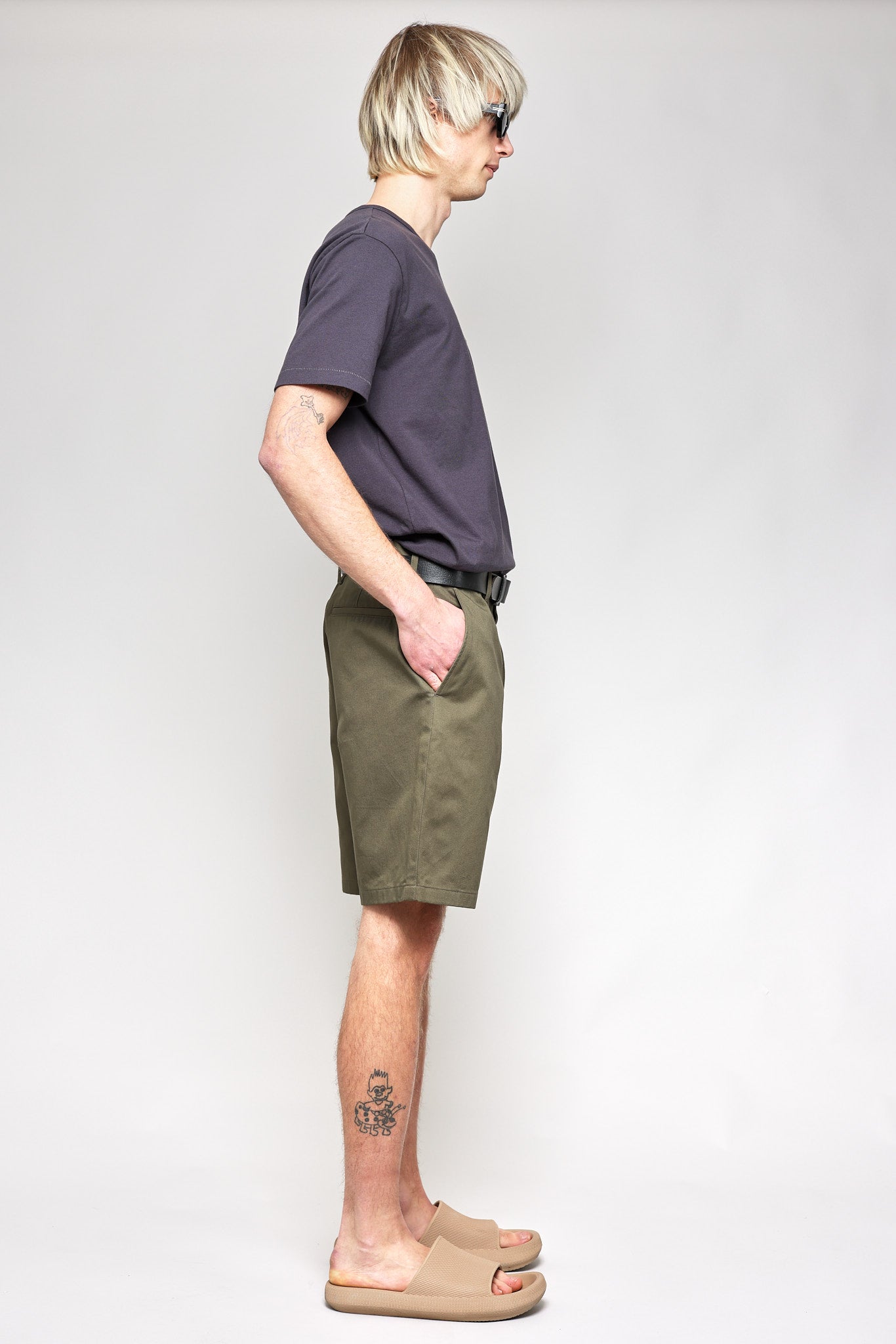 Japanese Chino Shorts High Density Twill in Green 03