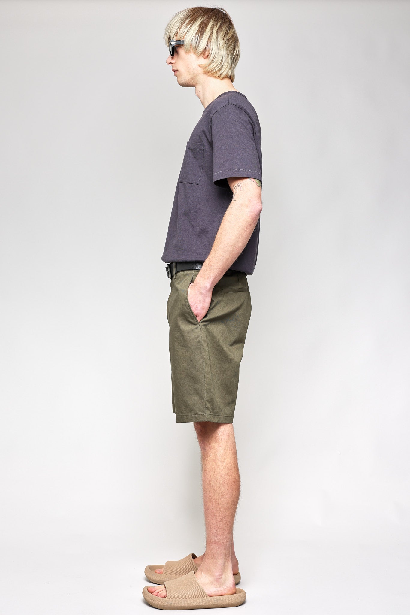 Japanese Chino Shorts High Density Twill in Green 05