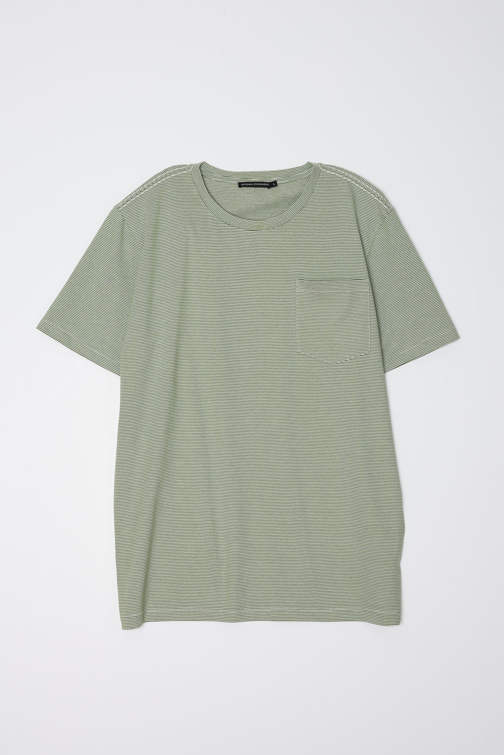 Mini Stripe Pocket Crew in Green 01