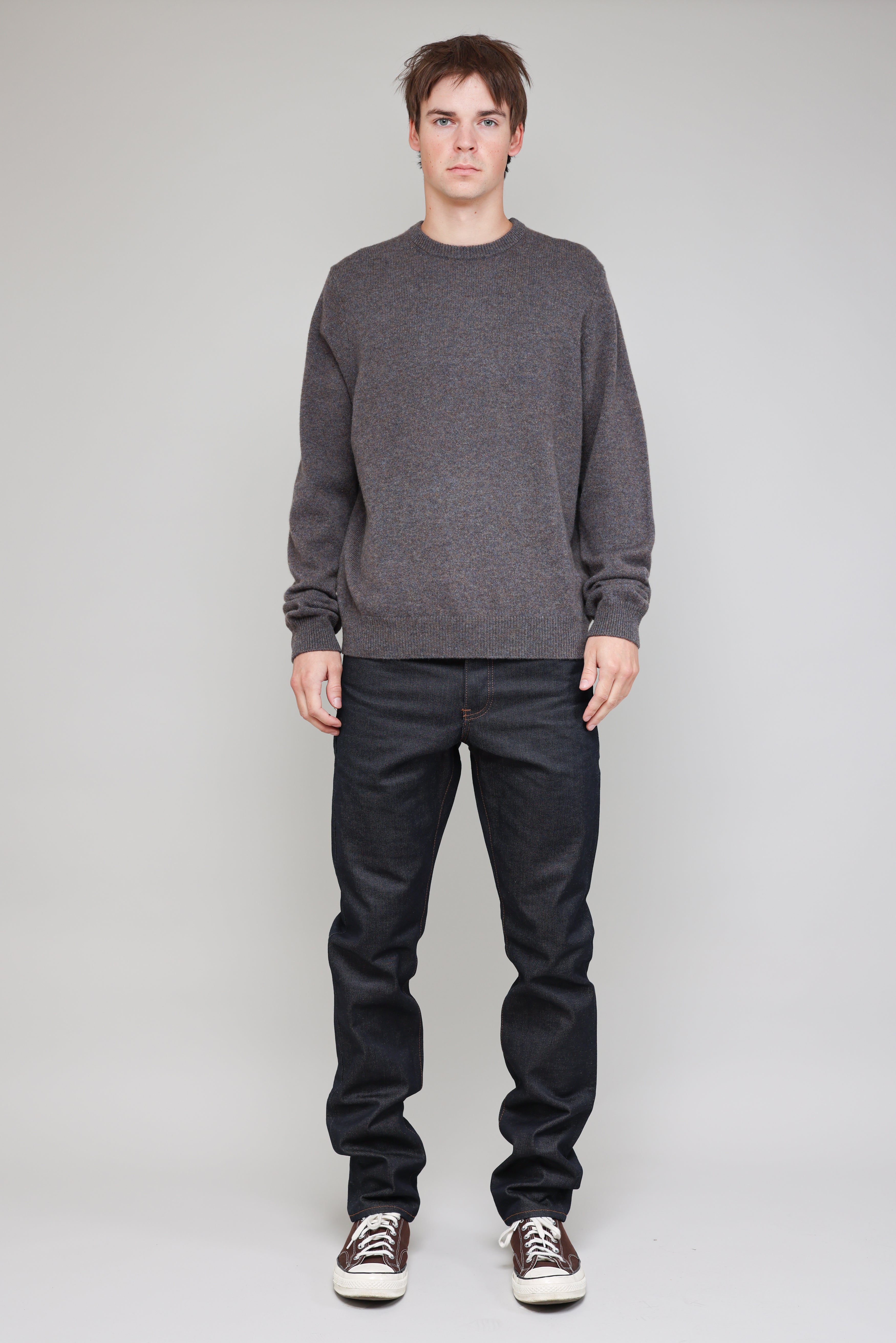 NS3018-20 New Wool Crew Neck in Melange Fossil 4