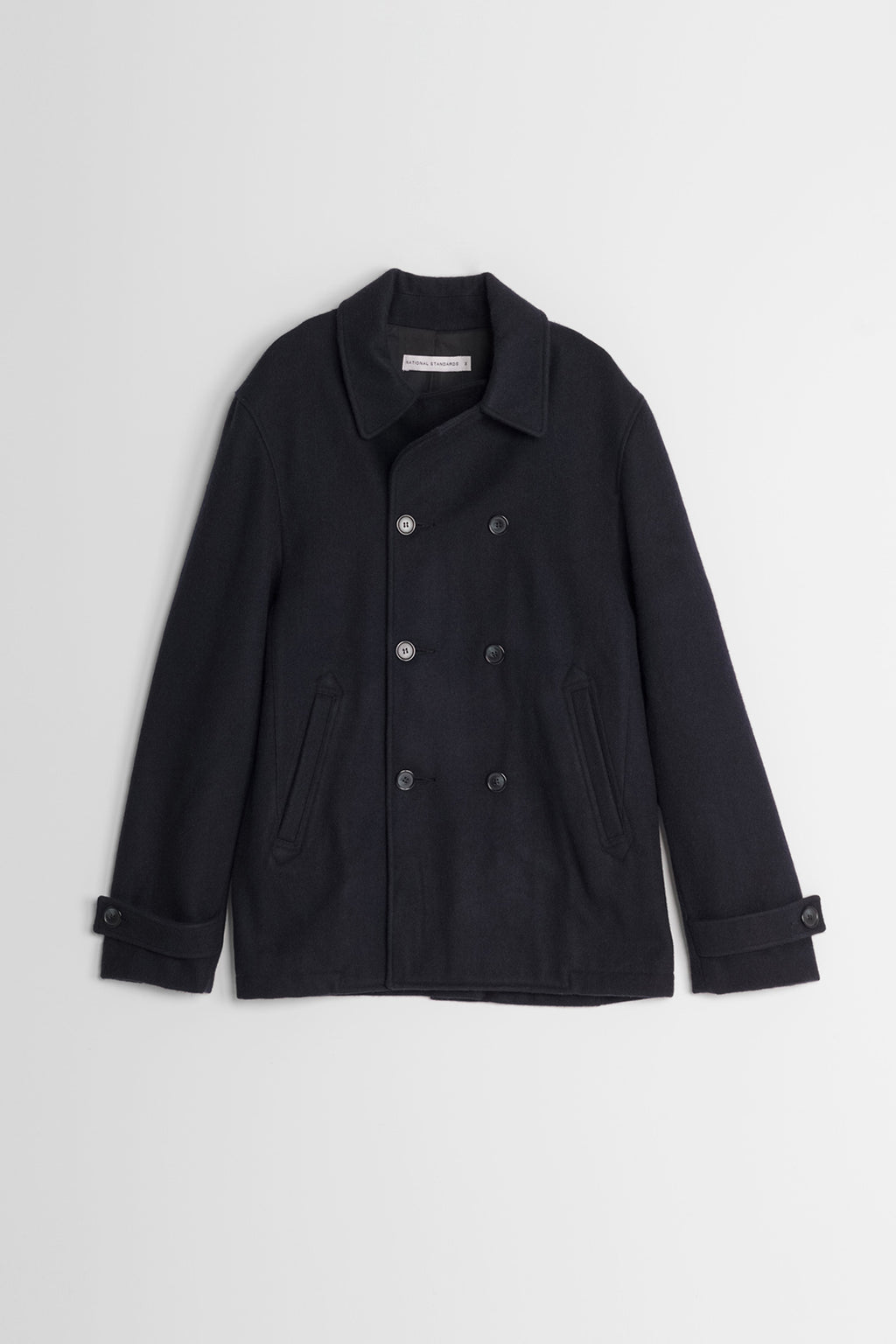 Japanese Melton Pea Coat in Navy