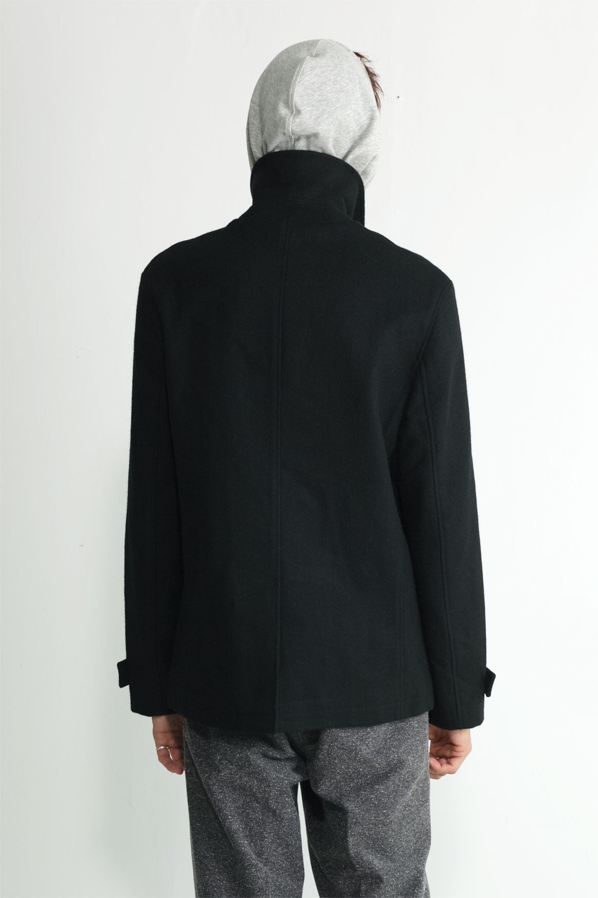 Japanese Loden Pea Coat in Black