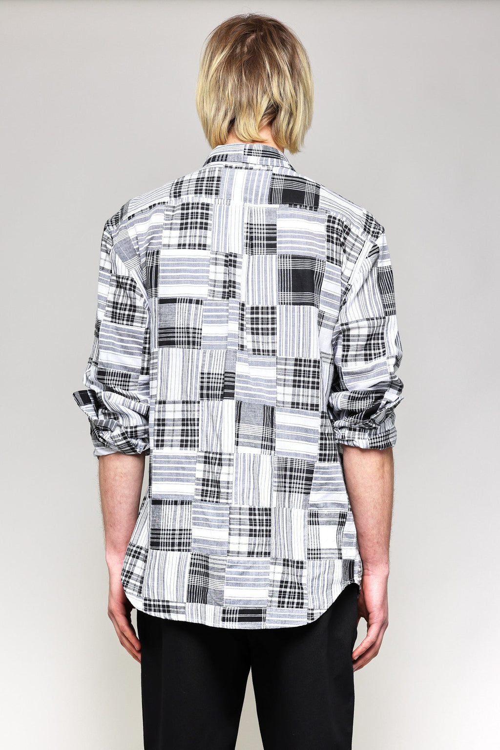 Japanese Patchwork Plaid in Black and White 03