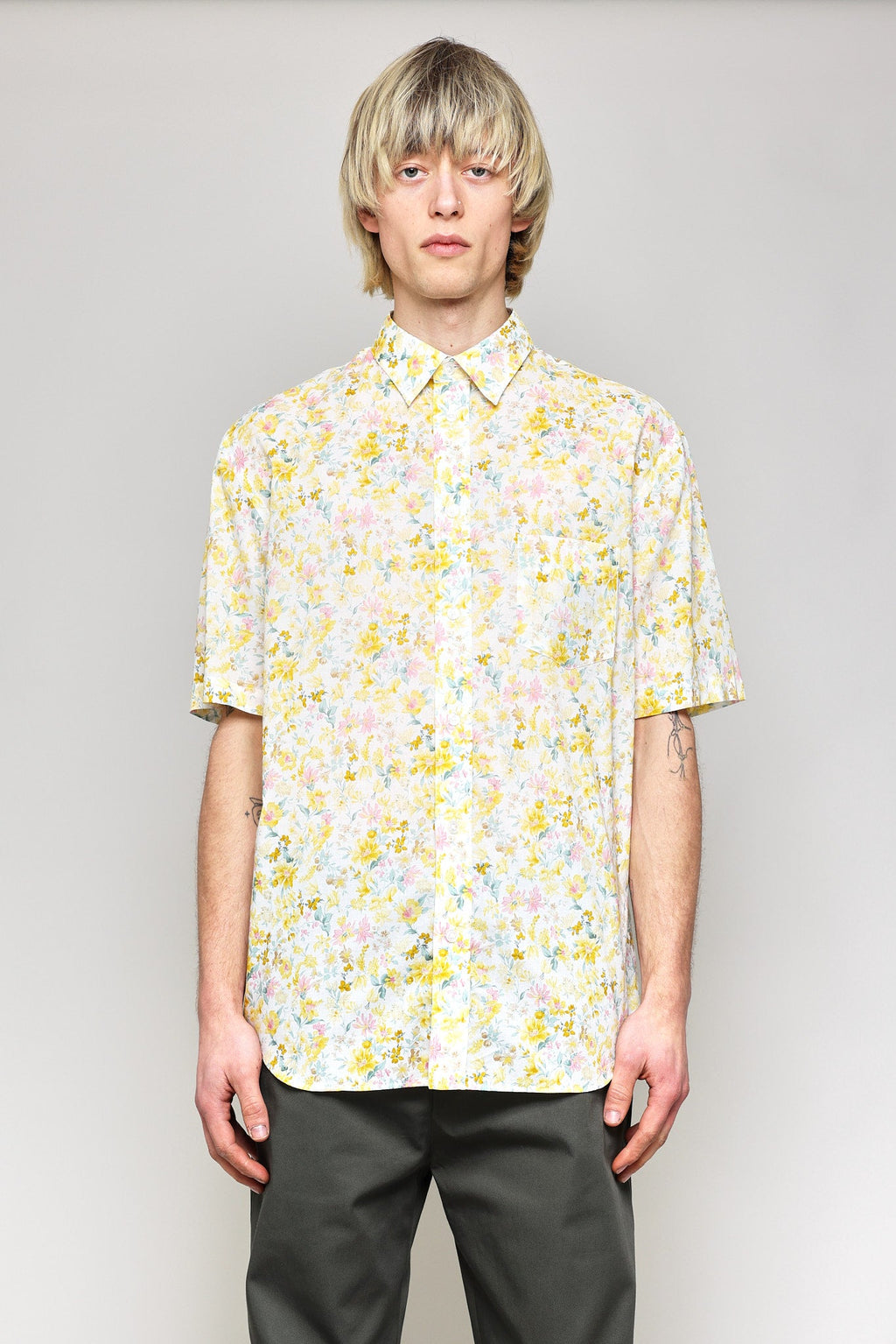 Japanese Big Floral Print in Yellow 02
