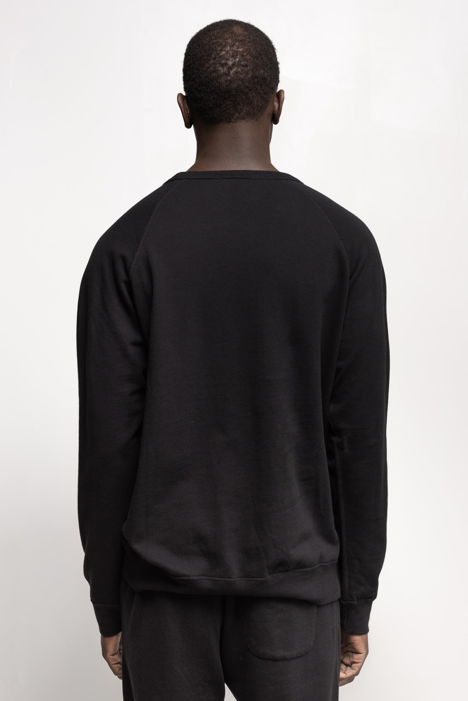 French Terry Long Sleeve Crew in Black 04