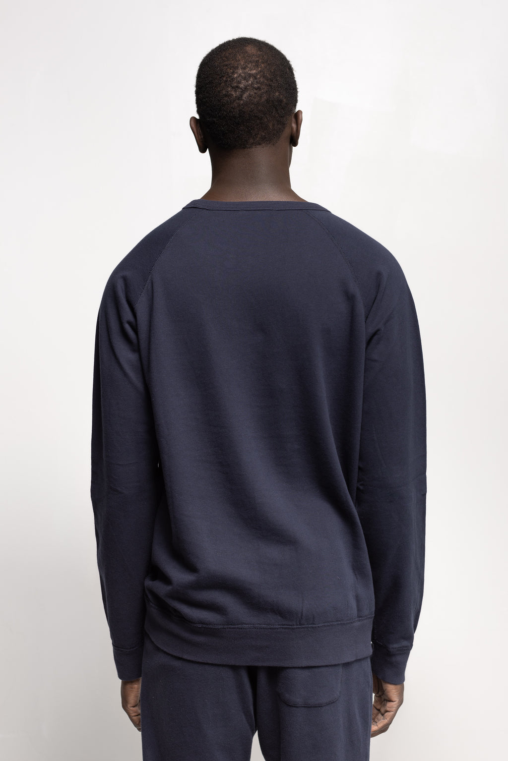 French Terry Long Sleeve Crew in Navy 04