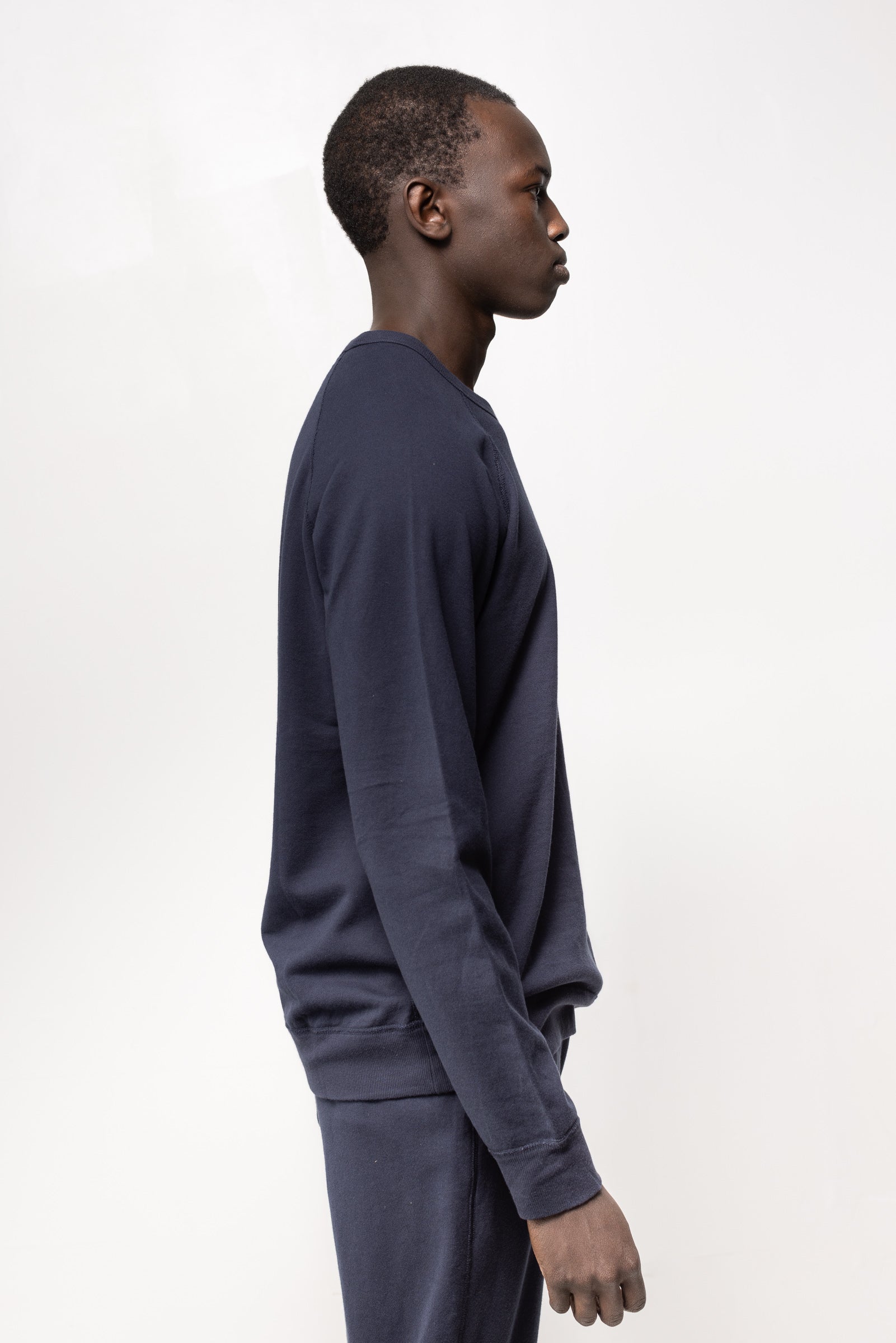 French Terry Long Sleeve Crew in Navy 03