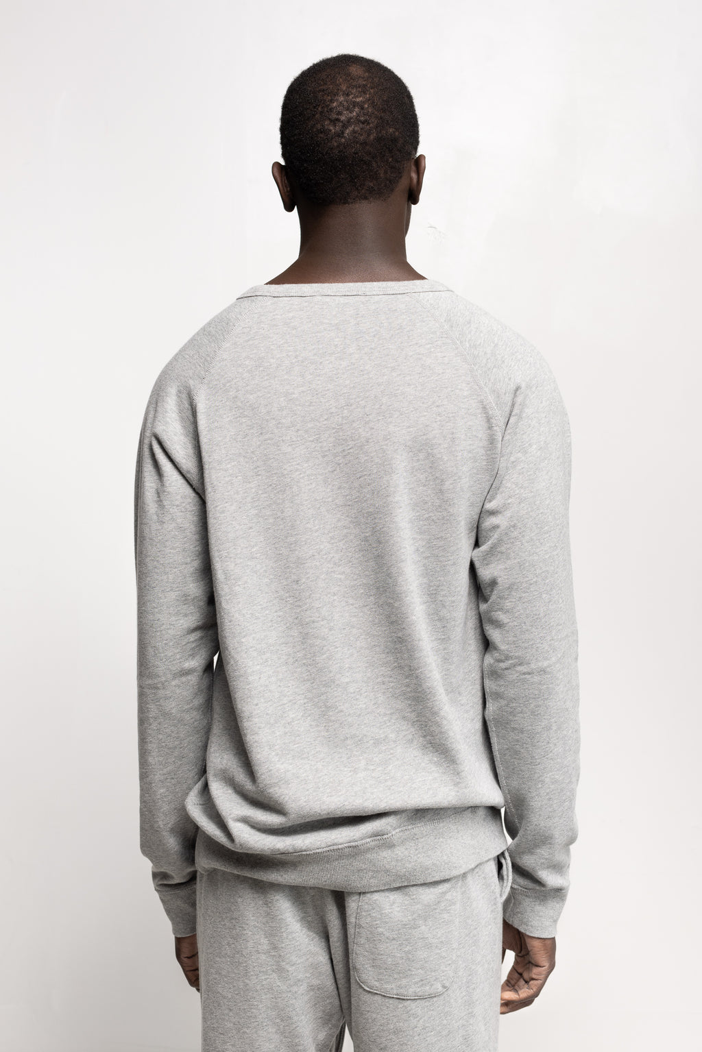 French Terry Crew in Melange Grey 04