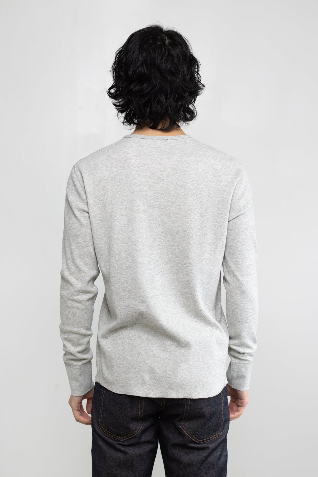 Mesh Thermal L/S Crew in Melange Grey 03