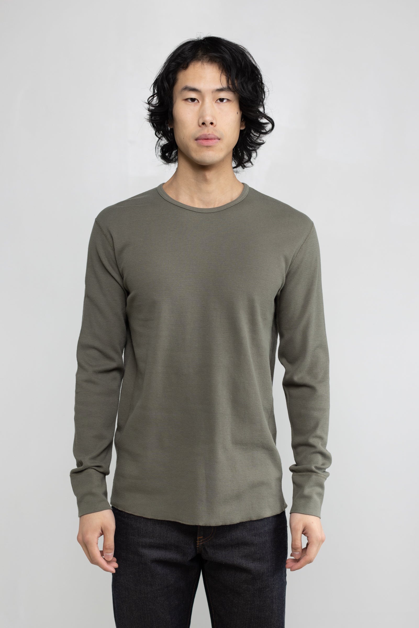 Mesh Thermal L/S Crew in Army Green 02