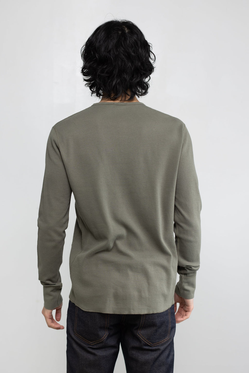 Mesh Thermal L/S Henley in Army Green 03
