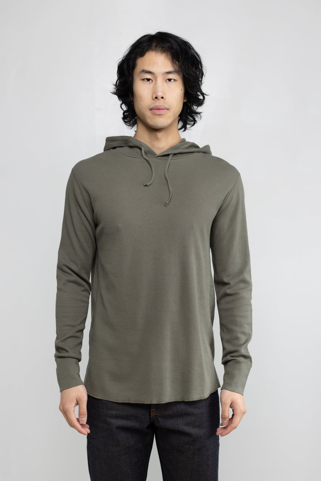 Mesh Thermal Pullover Hoodie in Army Green 01