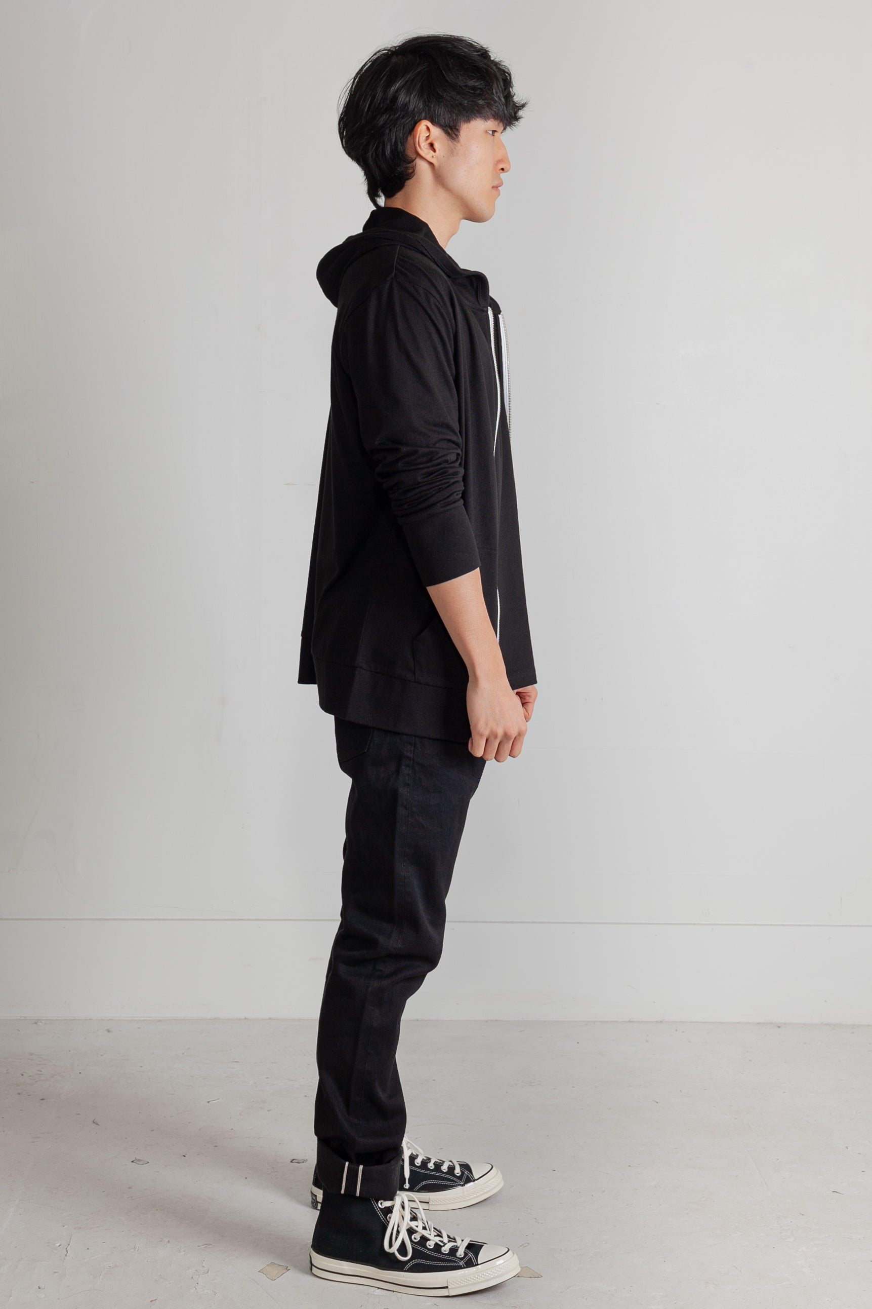 Tri-blend Zip Hoodie in Black 04