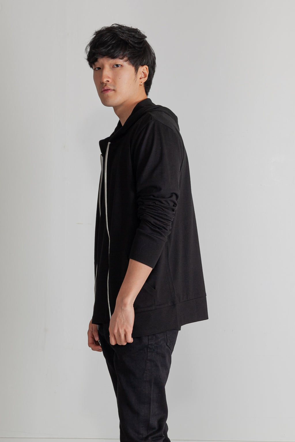 Tri-blend Zip Hoodie in Black 06