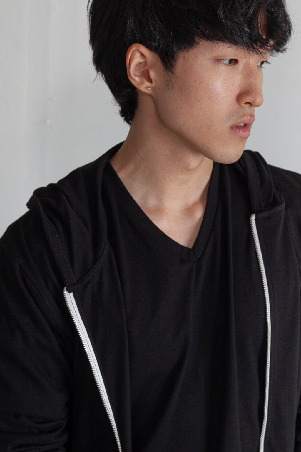 Tri-blend Zip Hoodie in Black 07