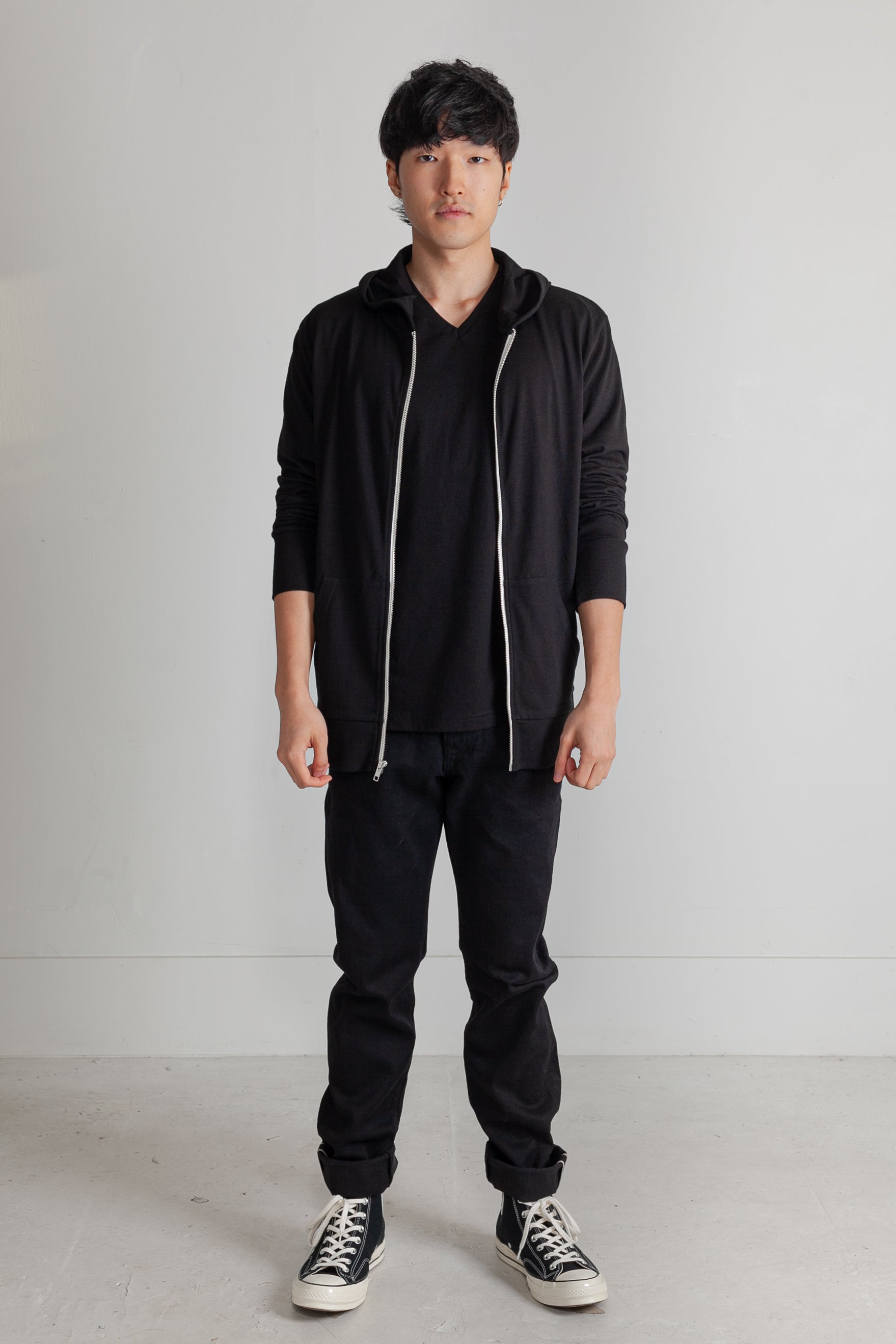 Tri-blend Zip Hoodie in Black 03