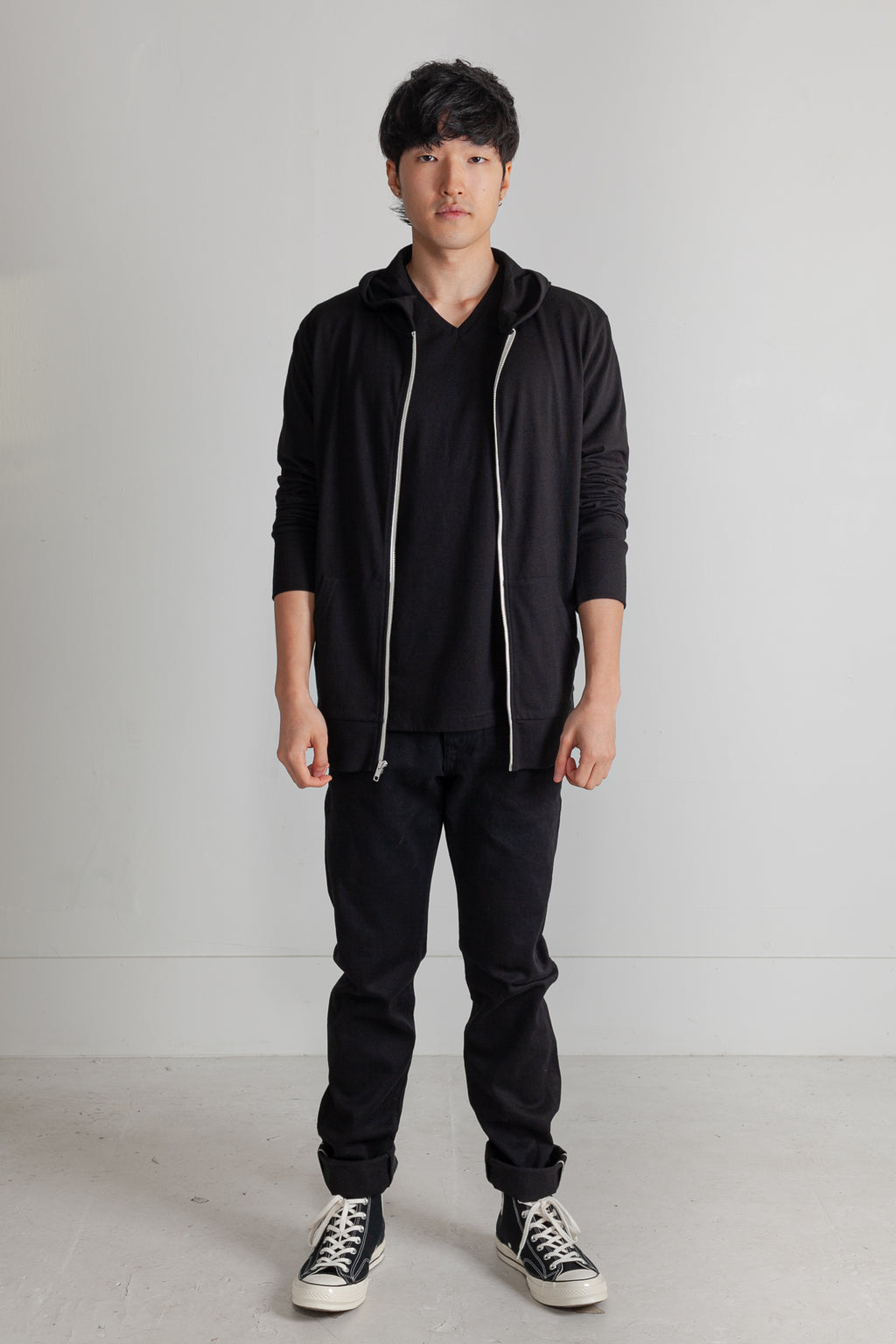 Tri-blend Zip Hoodie in Black 03