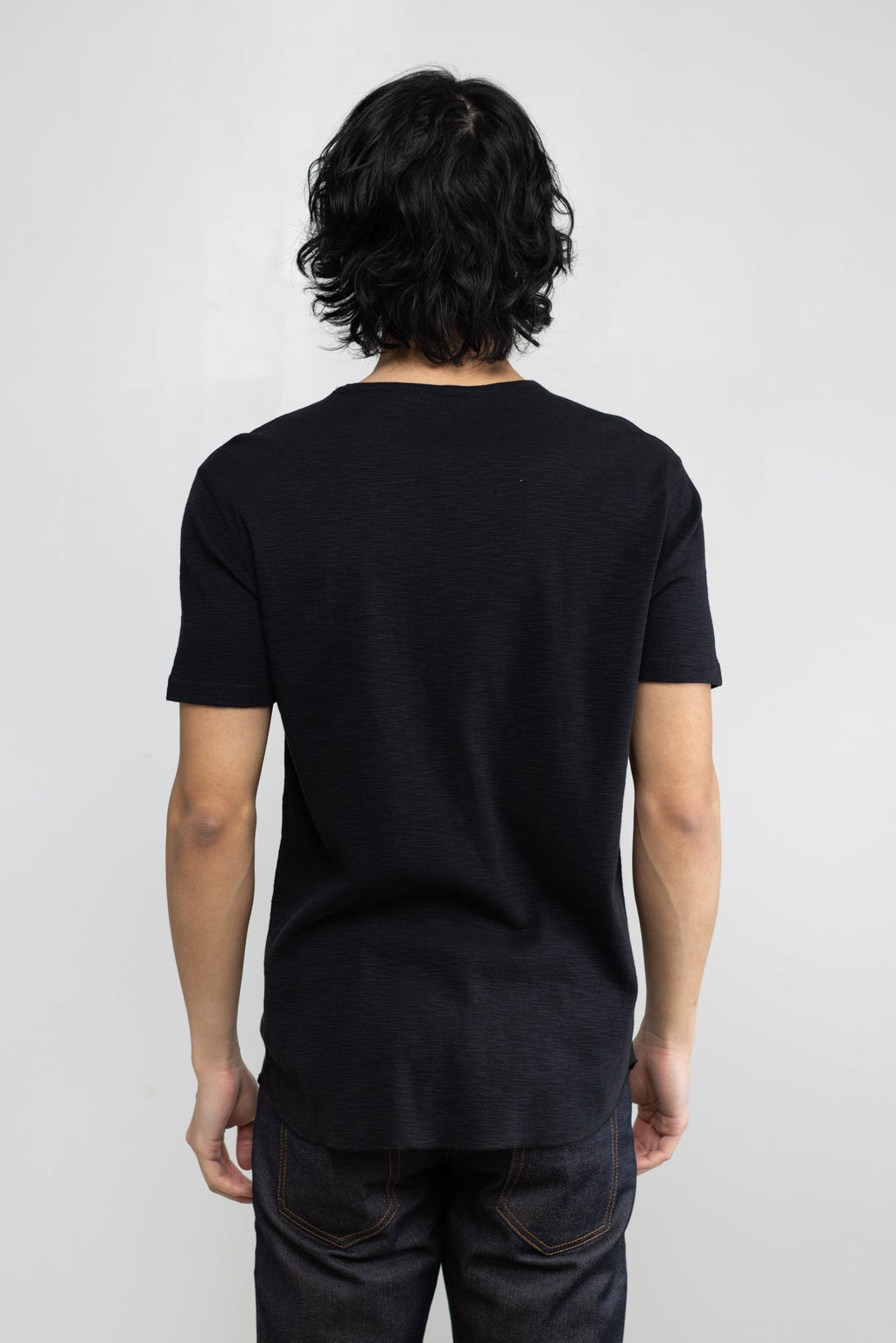 Slub 1x1 Short Sleeve Crew in Black 03