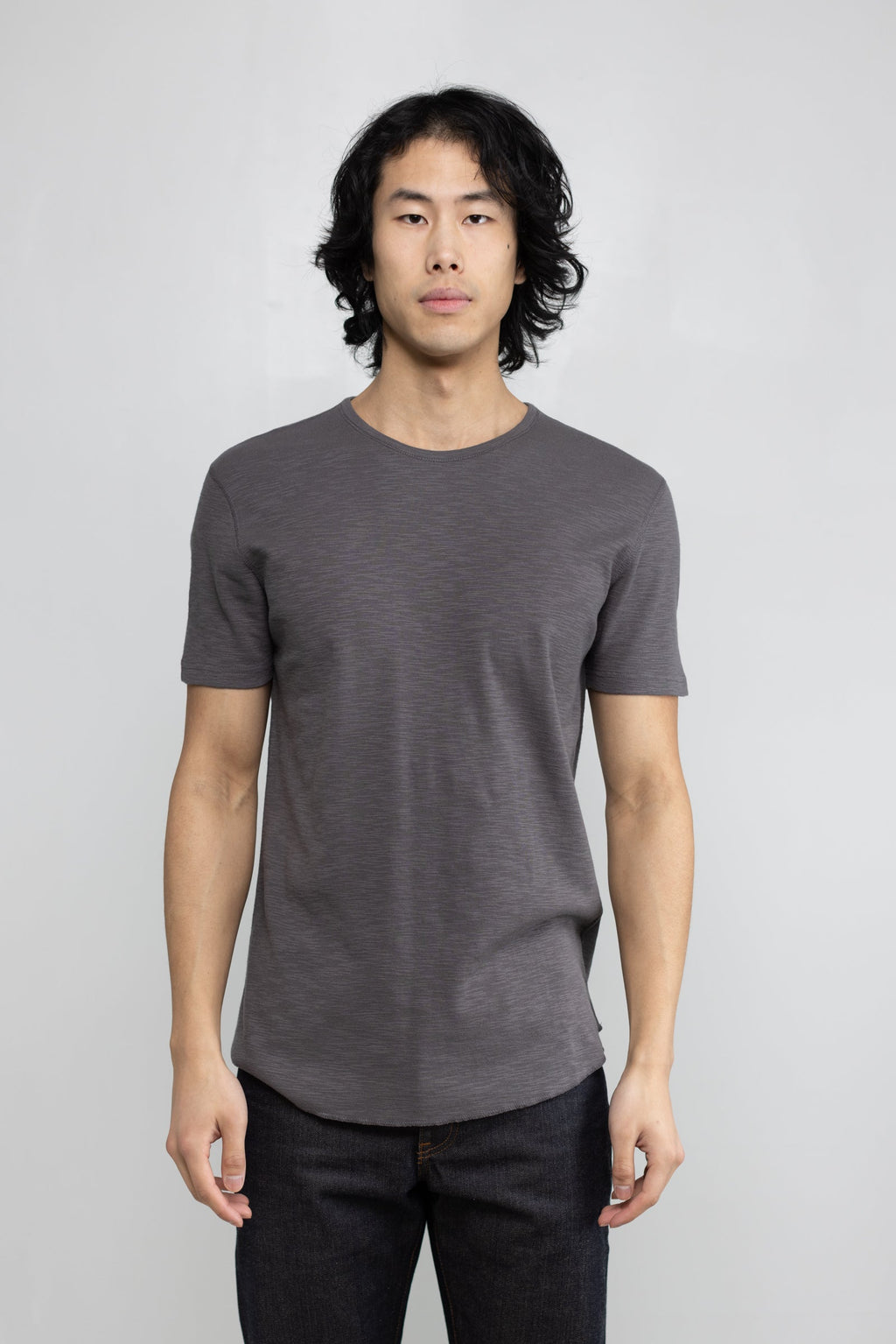 Slub 1x1 Short Sleeve Crew in Black 02