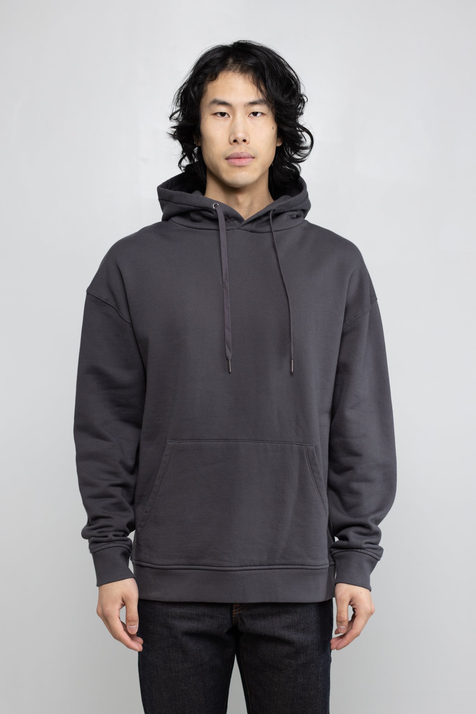 Cotton Fleece Pullover Hoodie in Ash 02