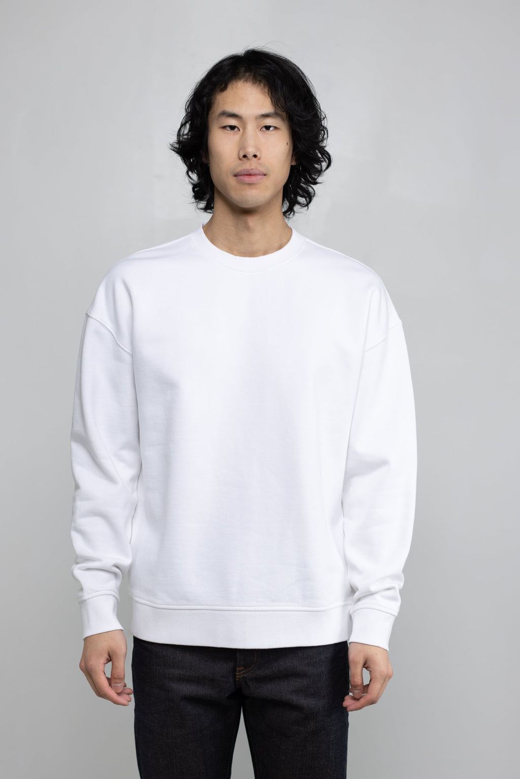 Cotton Fleece Sweatshirt in White 02