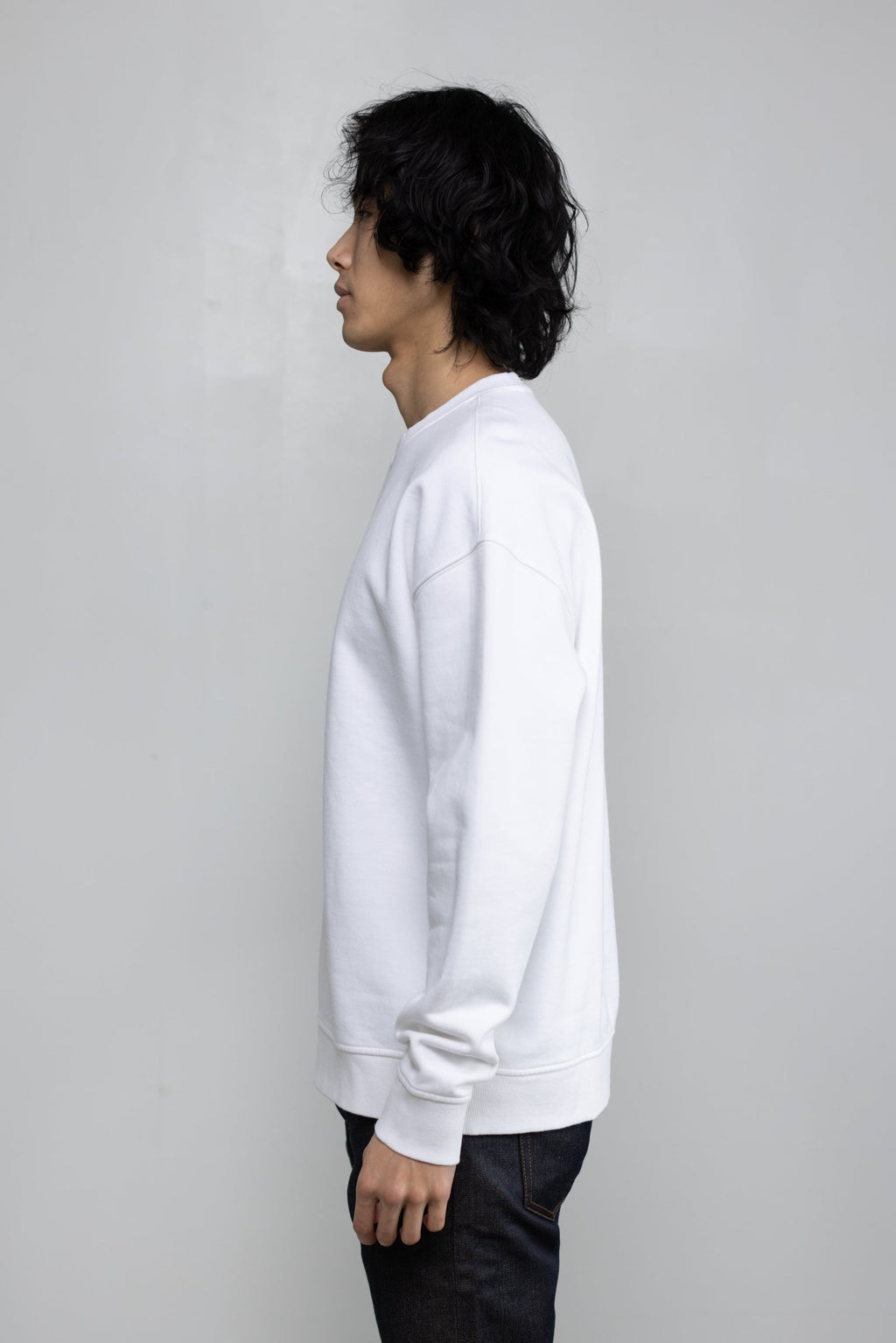 Cotton Fleece Sweatshirt in White 04