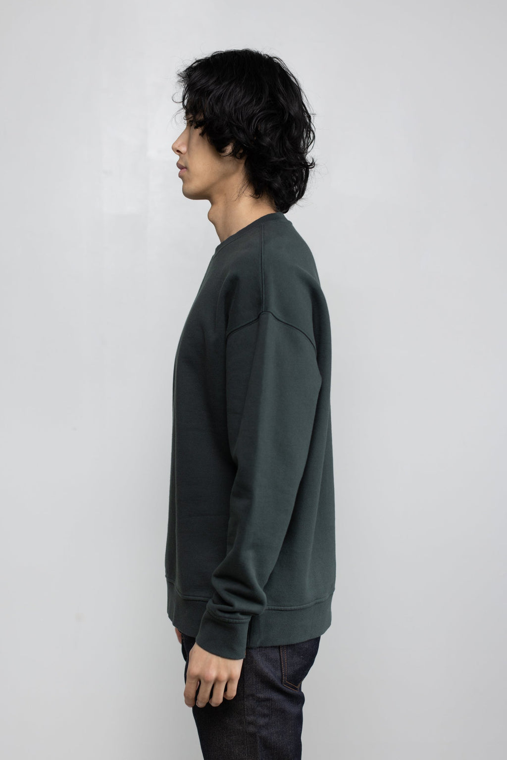 Cotton Fleece Sweatshirt in Hunter Green 04