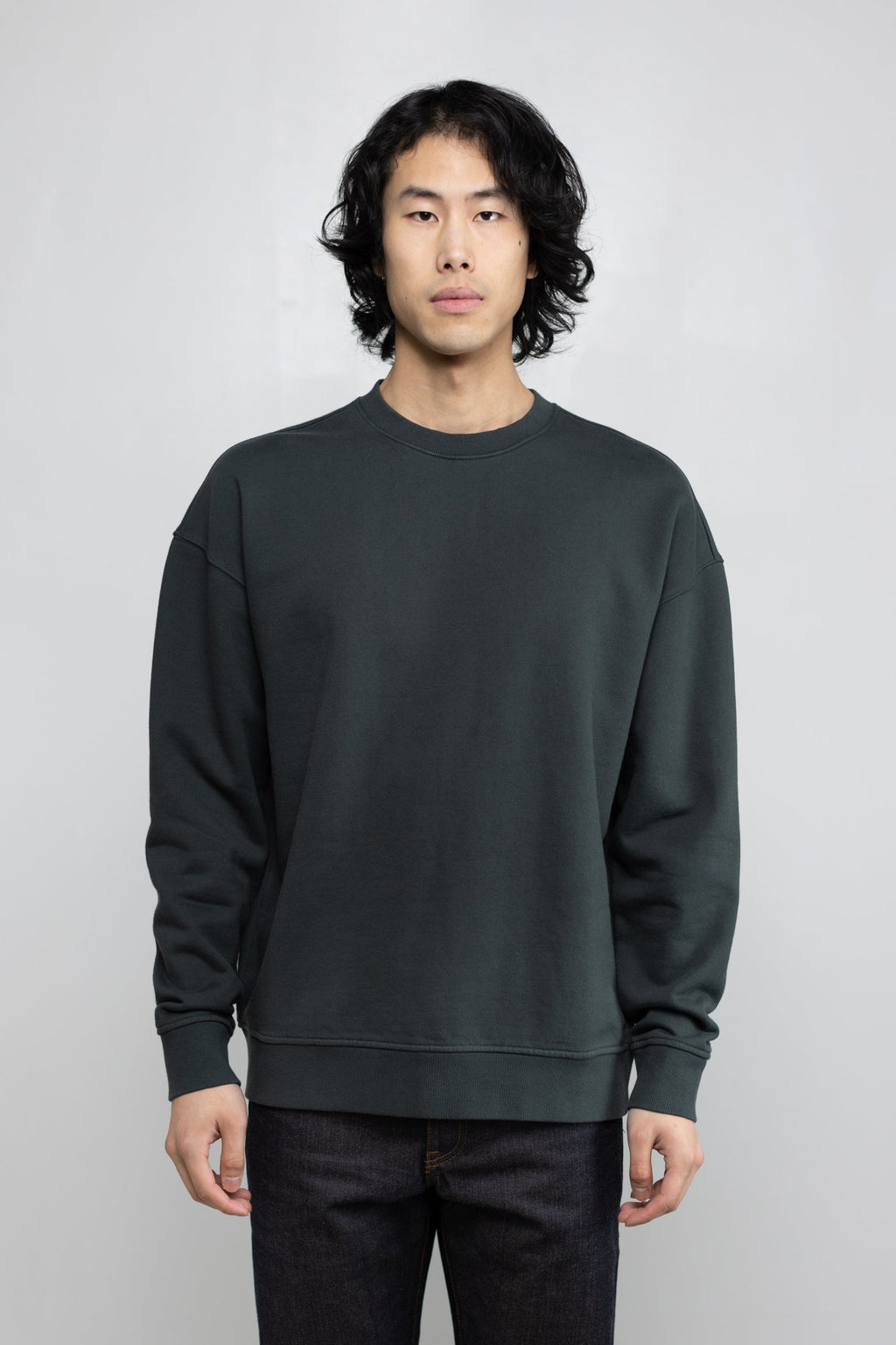 Cotton Fleece Sweatshirt in Hunter Green 02