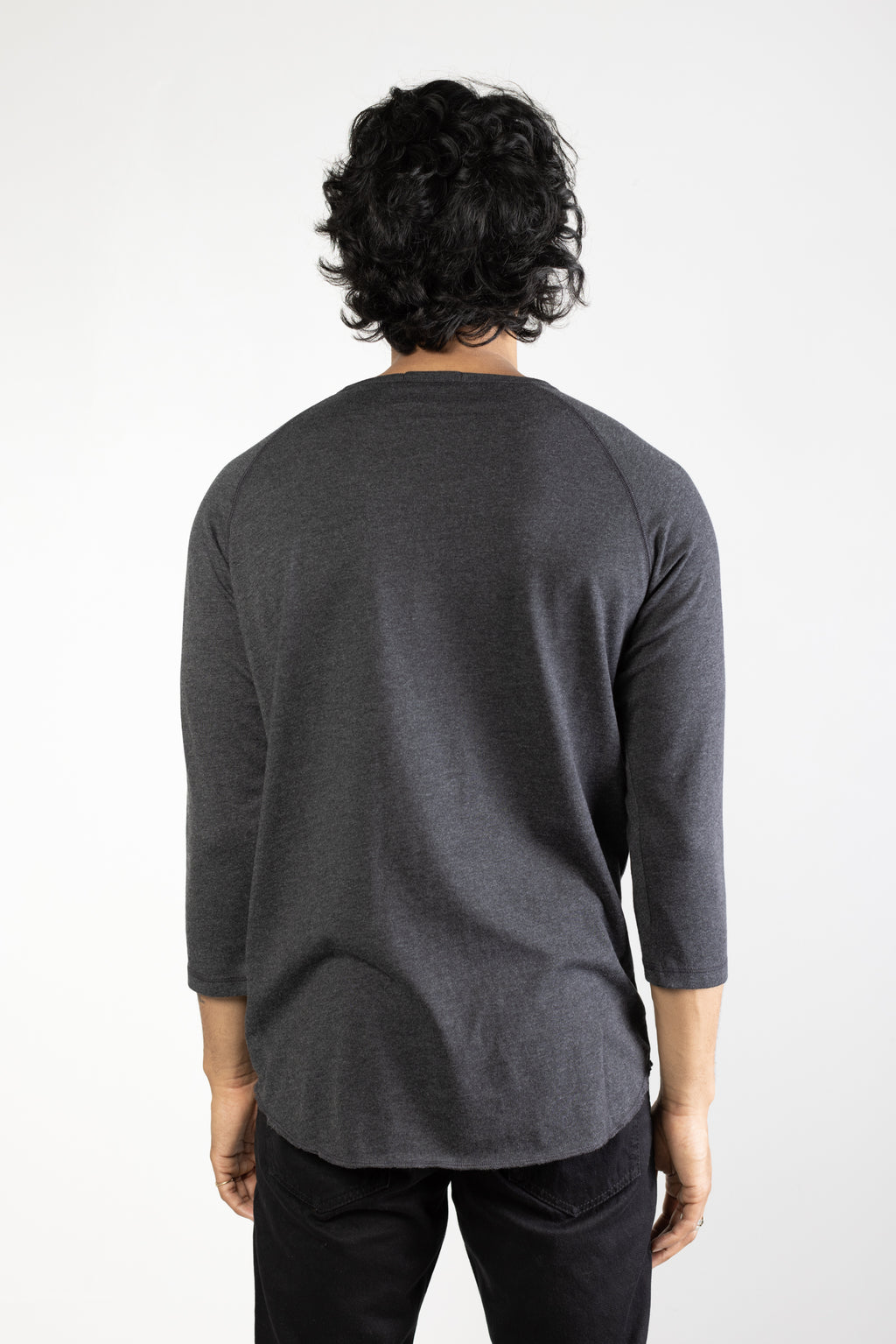 Tri Blend Henley in Charcoal 03