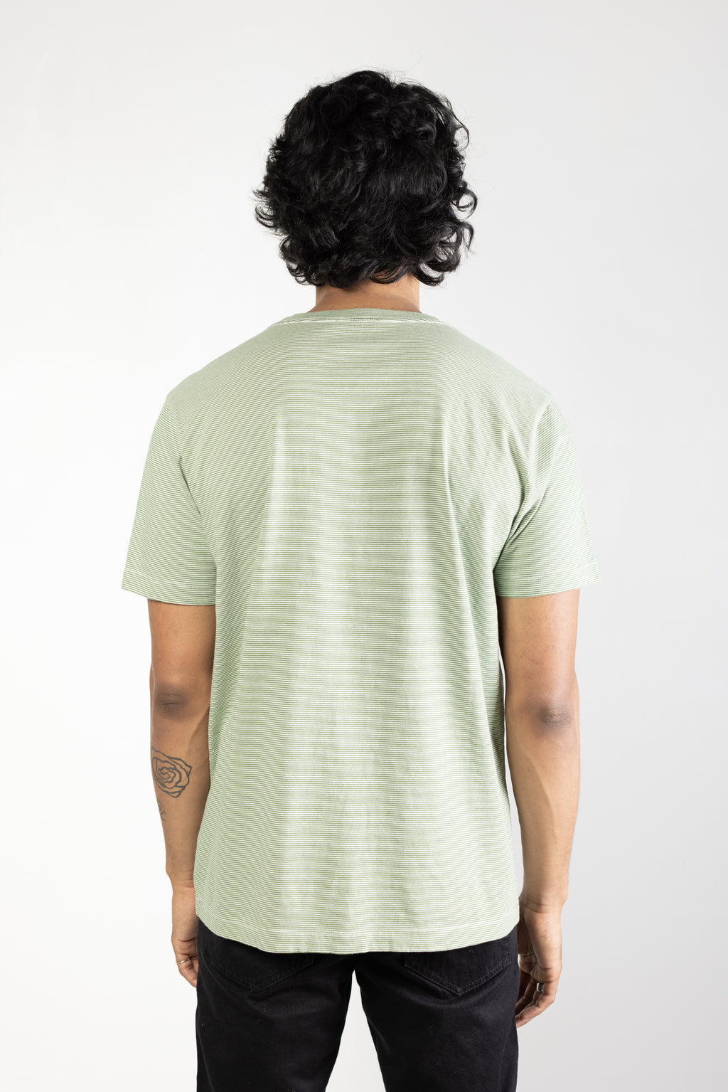 NS2171-2 Mini Stripe Crew Neck in Green 04
