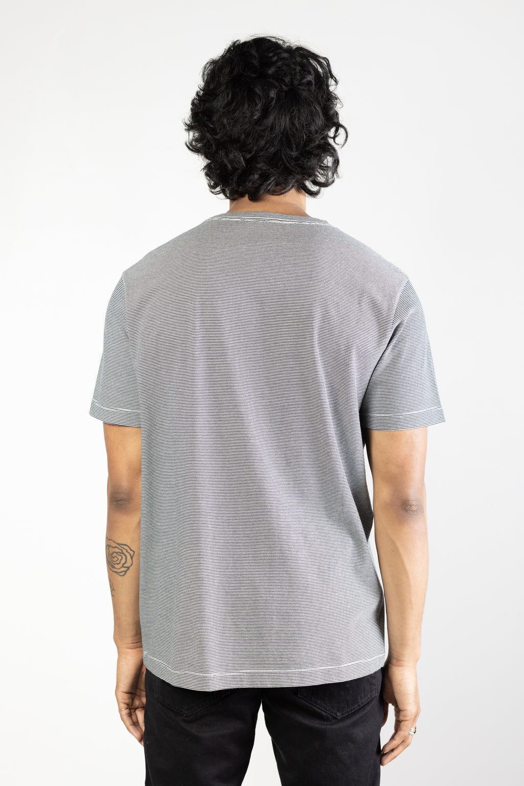 NS2171-1 Mini Stripe Crew Neck in Blue Media 4 of 5