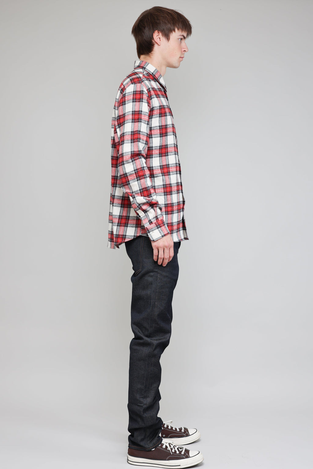 Japanese Shaggy Tartan in Red and Grey 04