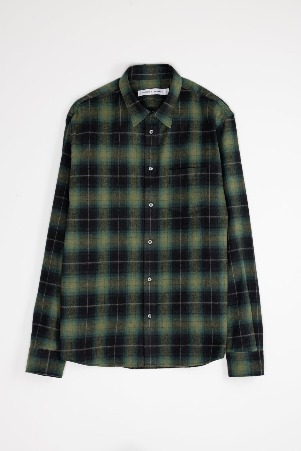 Japanese Shaggy Plaid in Green and Navy 01