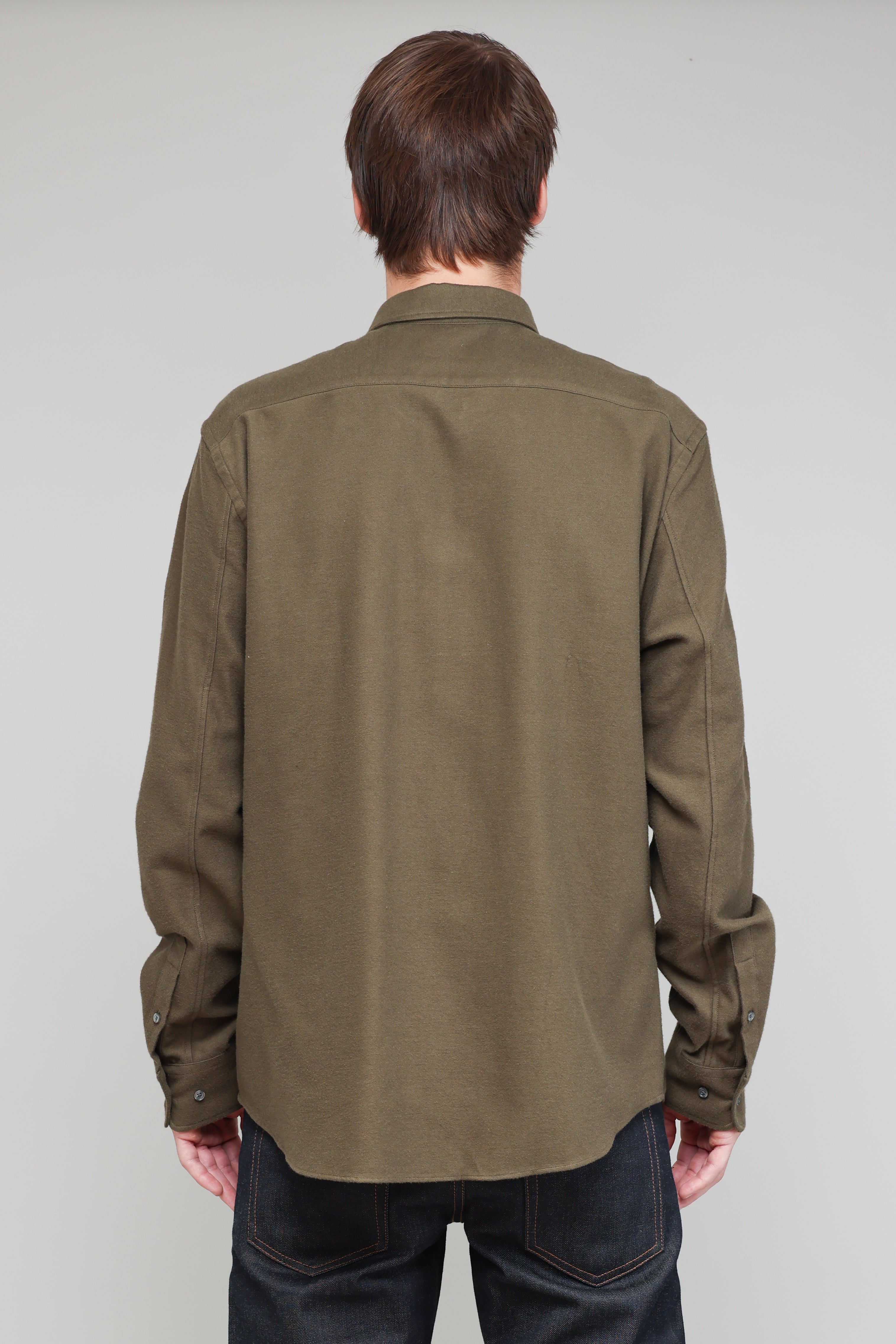 Japanese Flannel in Army Green 03