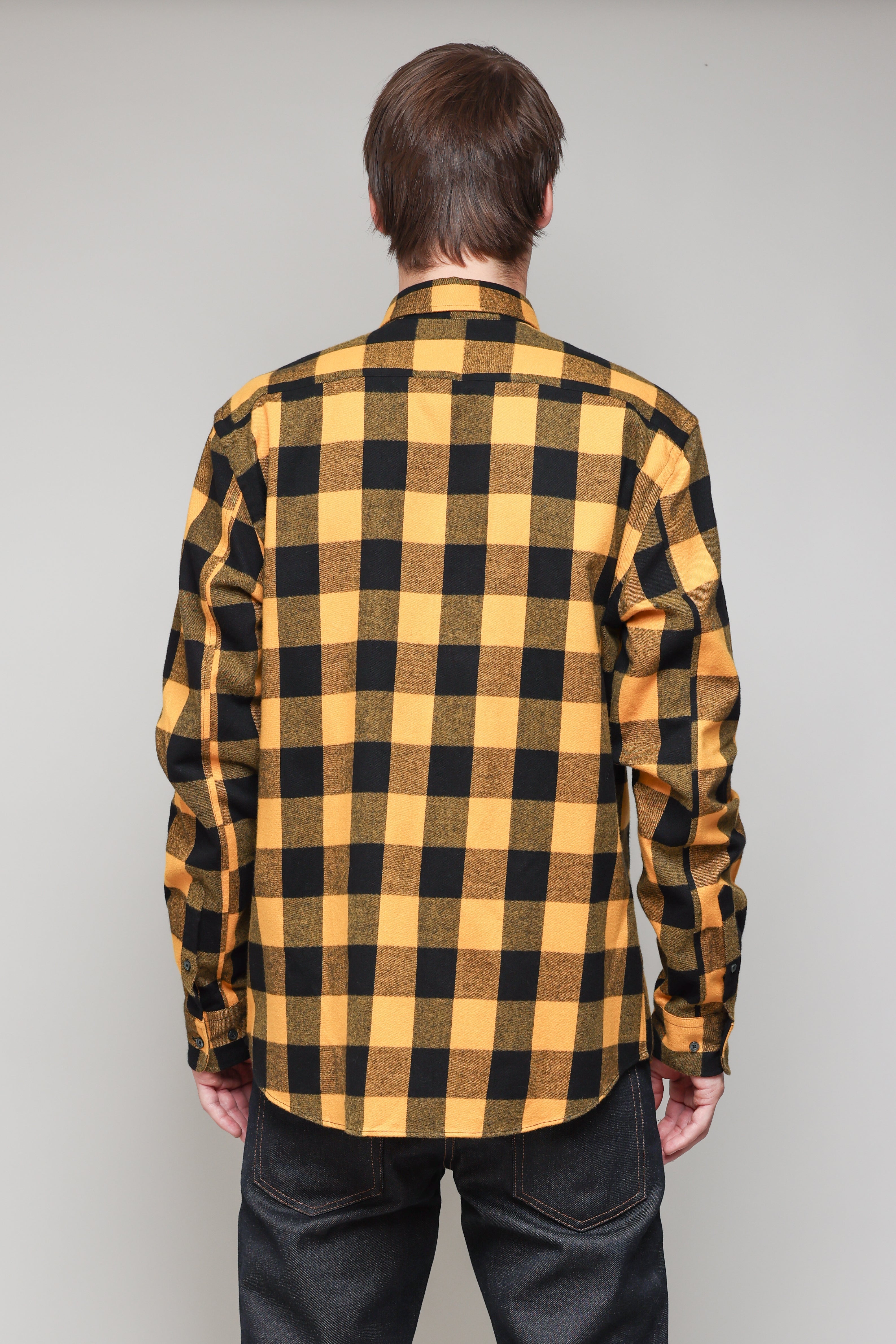 Japanese Brushed Buffalo Plaid in Yellow and Black 04