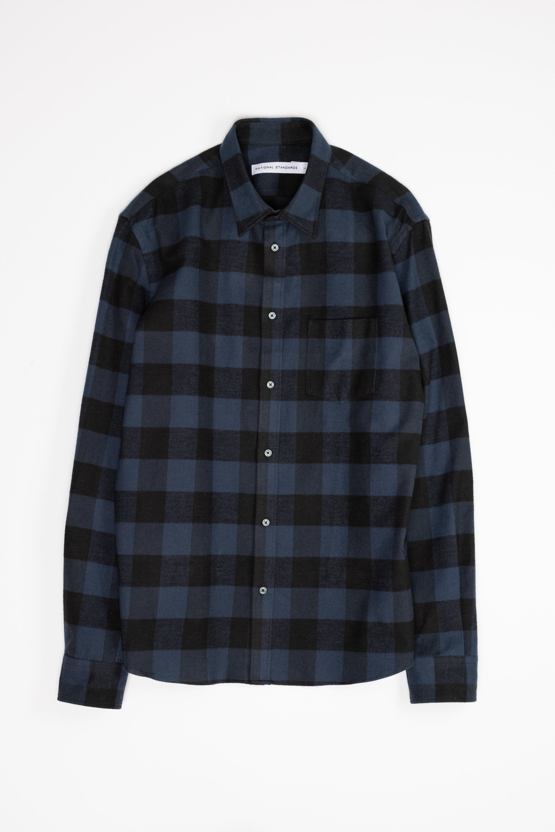 Japanese Brushed Buffalo Plaid in Blue and Black 01