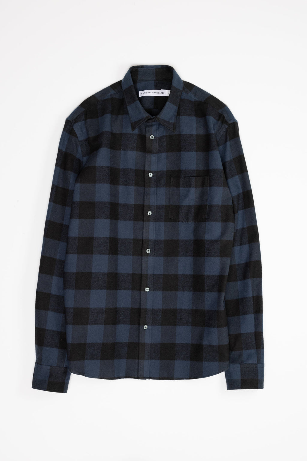 Japanese Brushed Buffalo Plaid in Blue and Black 01
