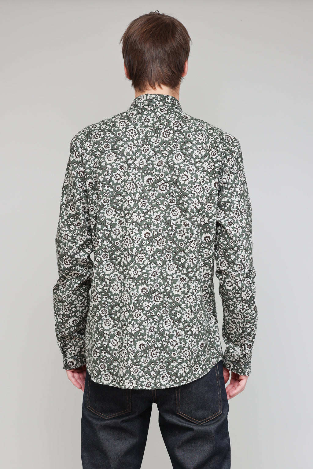 Japanese Bloom Print in Green and Brown 03