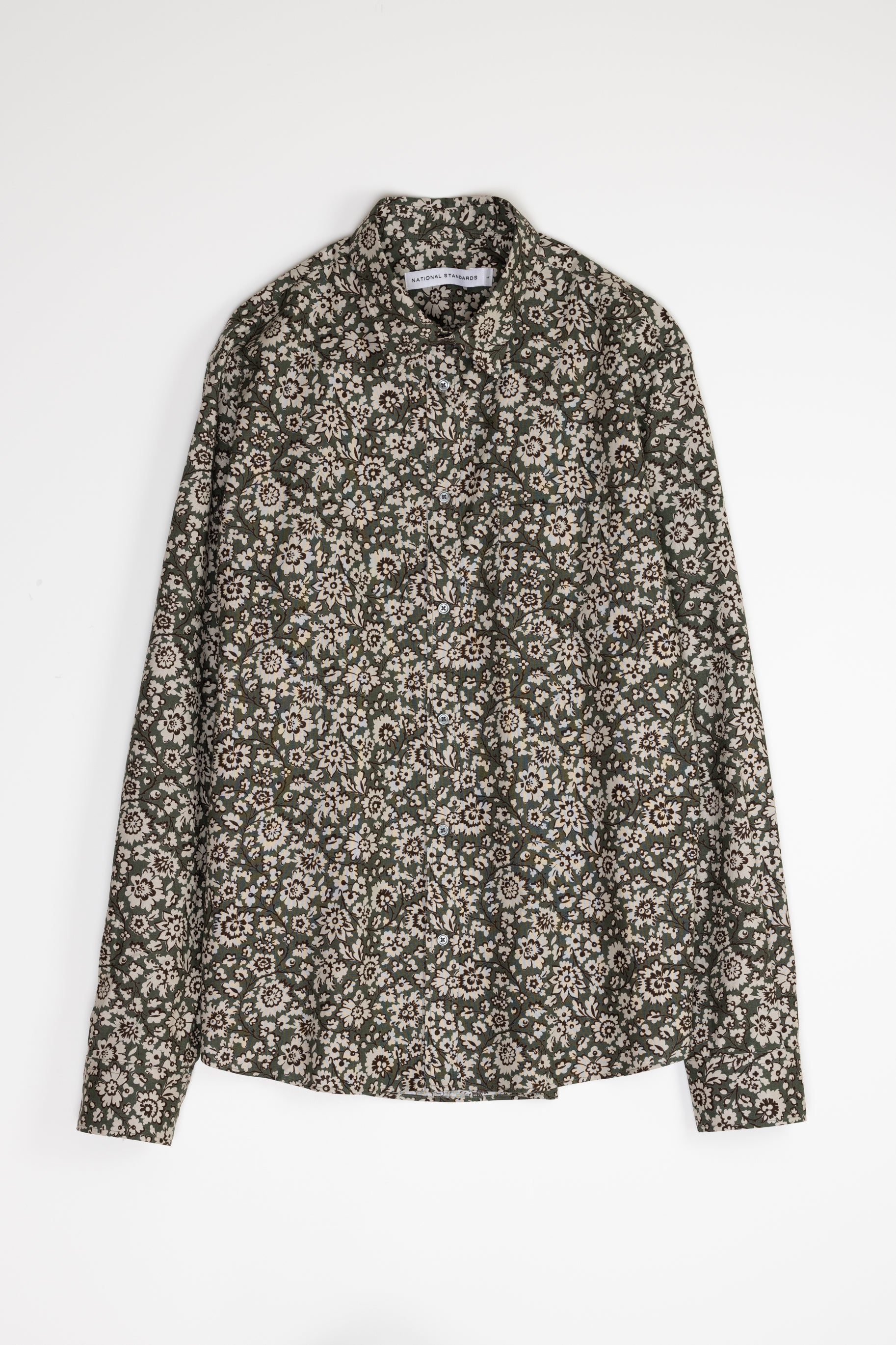Japanese Bloom Print in Green and Brown 01