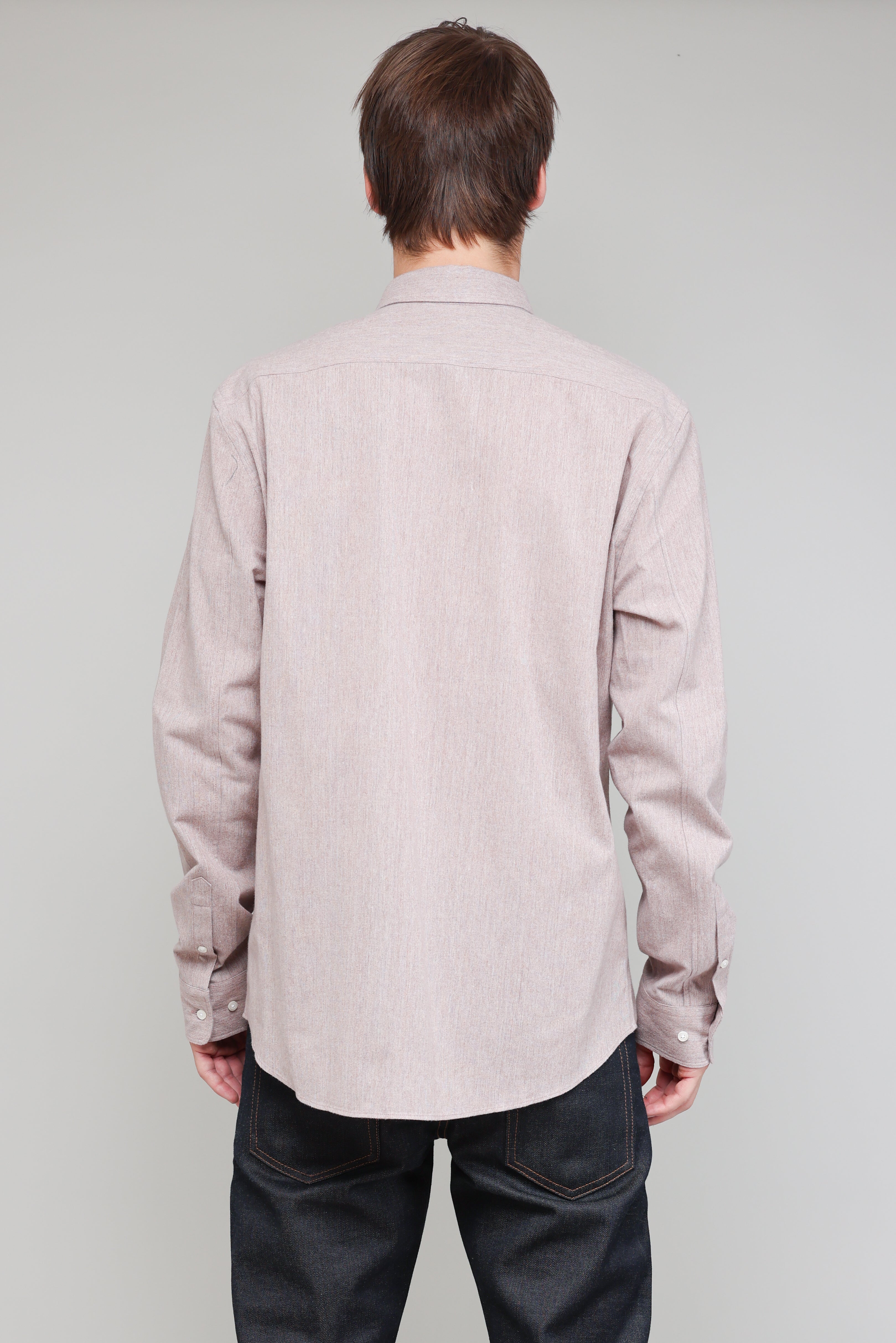 Japanese Yarn Dyed Brushed Poplin in Pink 03