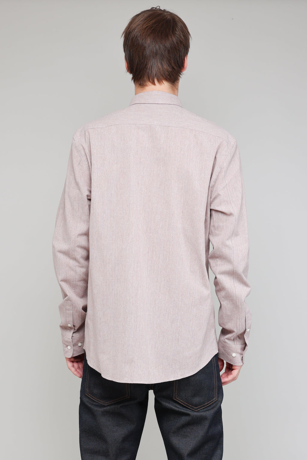 Japanese Yarn Dyed Brushed Poplin in Pink 03